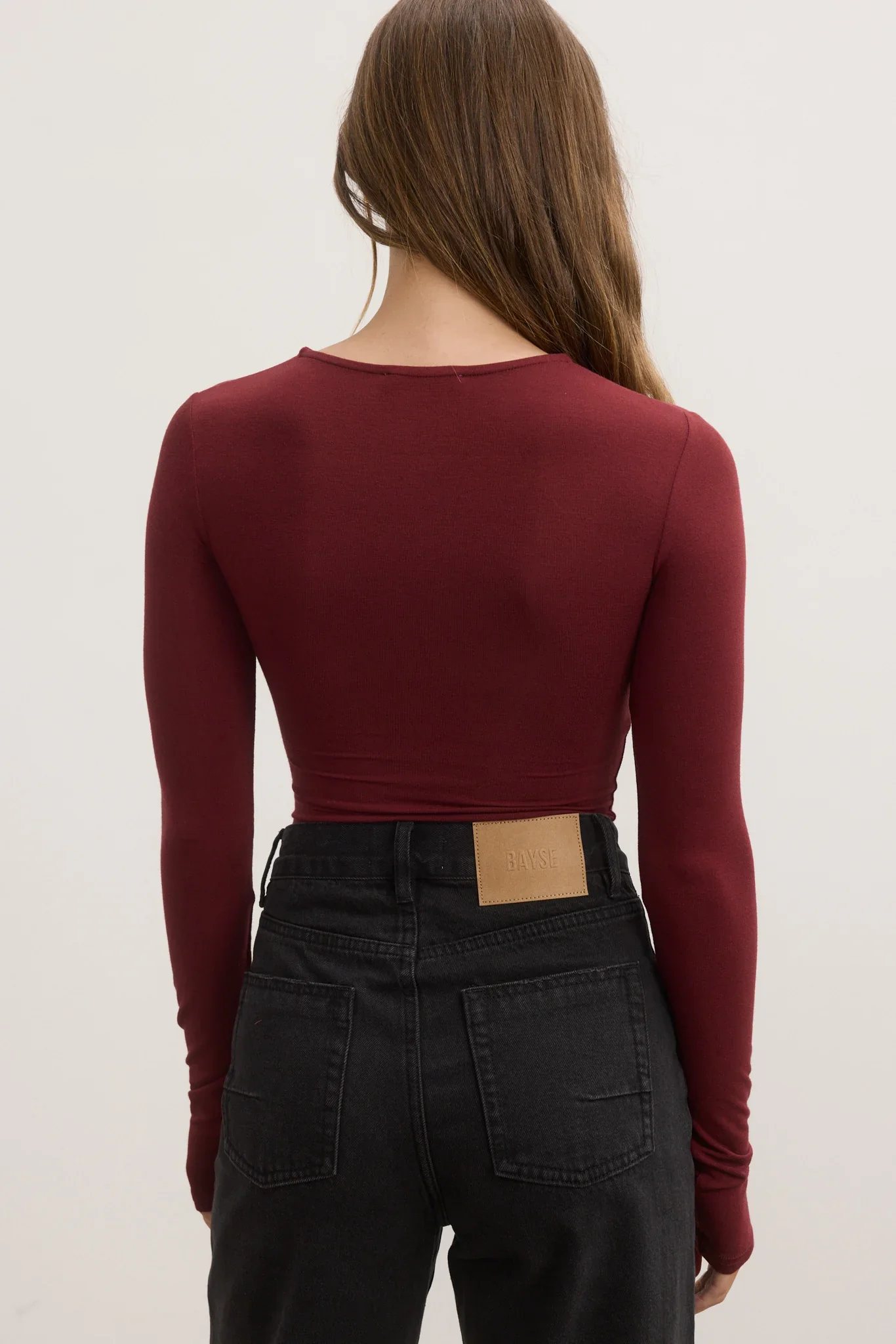 BAYSE BRAND Womens Lila Bodysuit Wine - Image 3