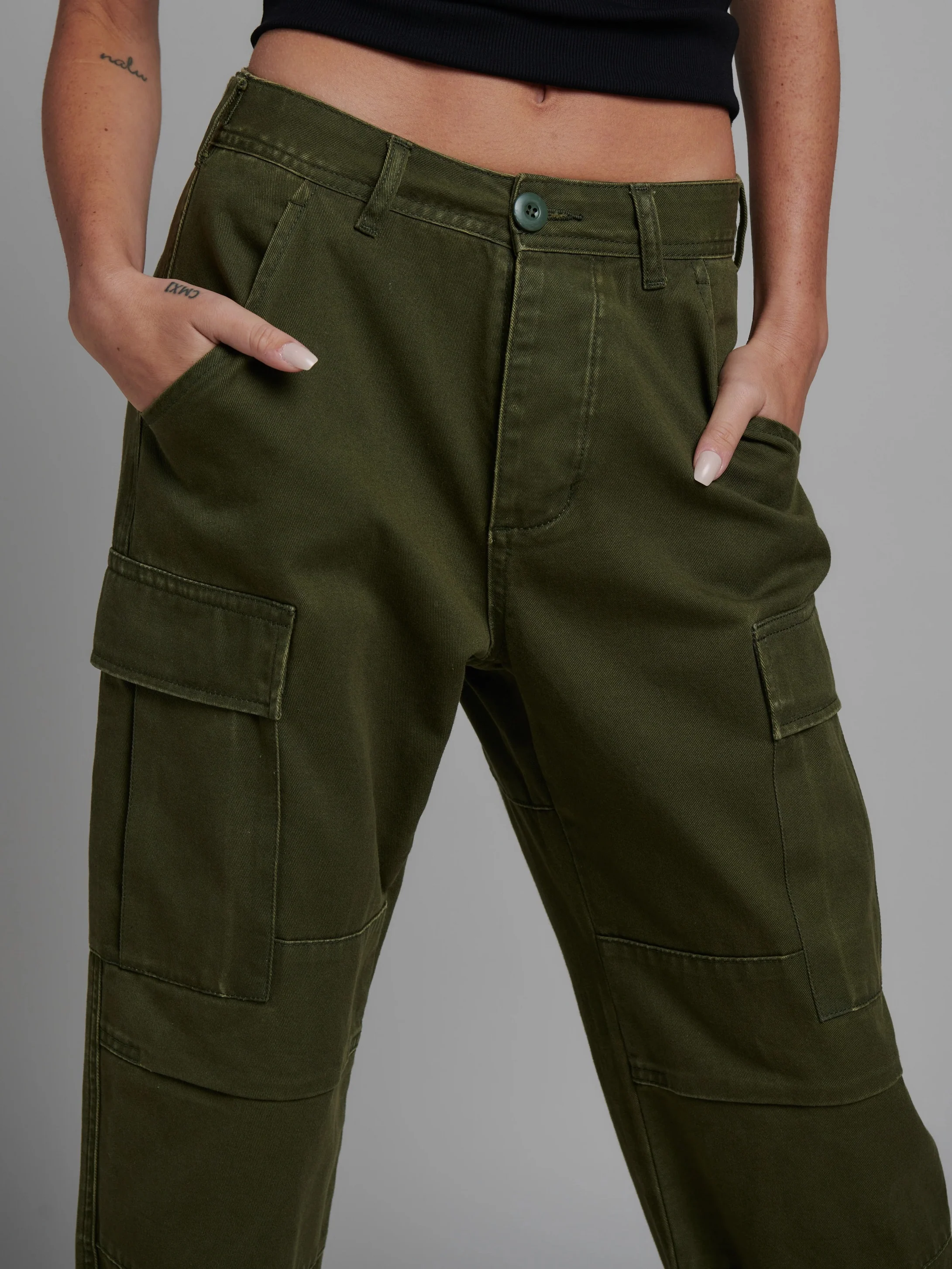 BAYSE BRAND Womens Raven Cargo Pant Khaki - Image 2