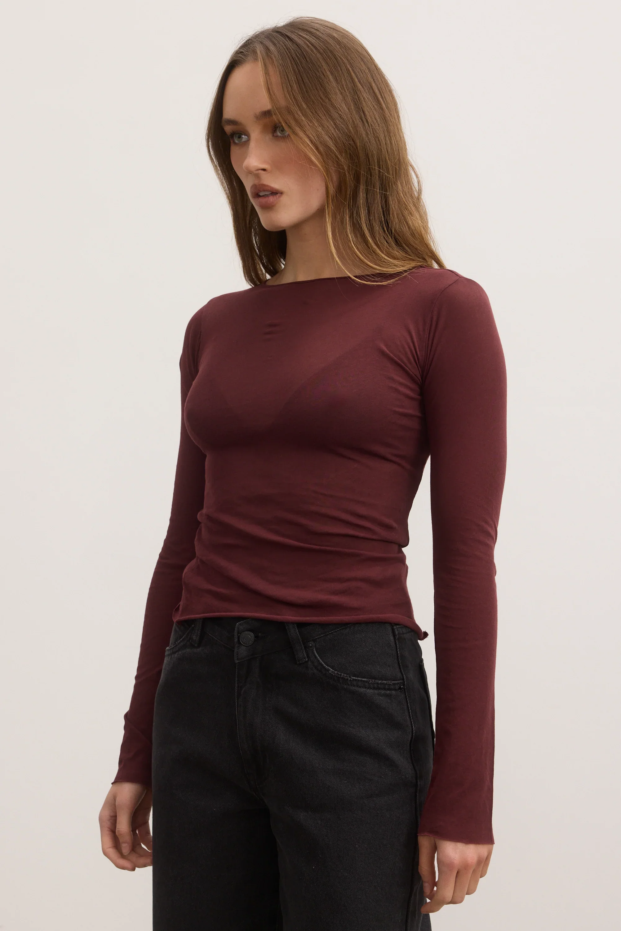 BAYSE BRAND Womens Zoe Top Plum - Image 3