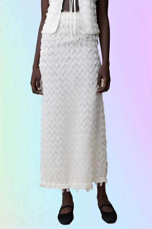 BLANCA STUDIO Womens Lazlo Maxi Skirt - White - Image 3
