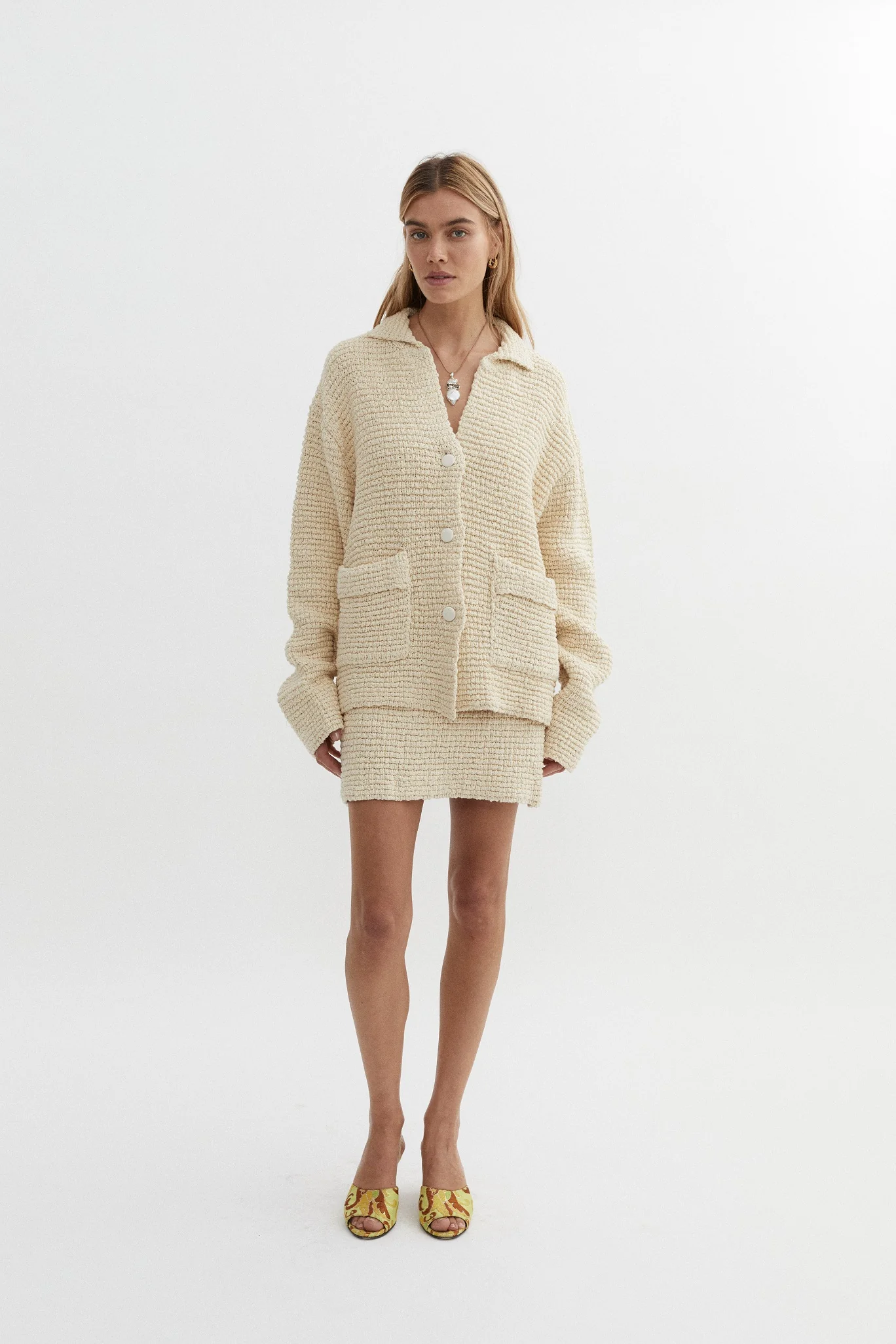 BLANCA Womens Belle Cardigan Cream - Image 5