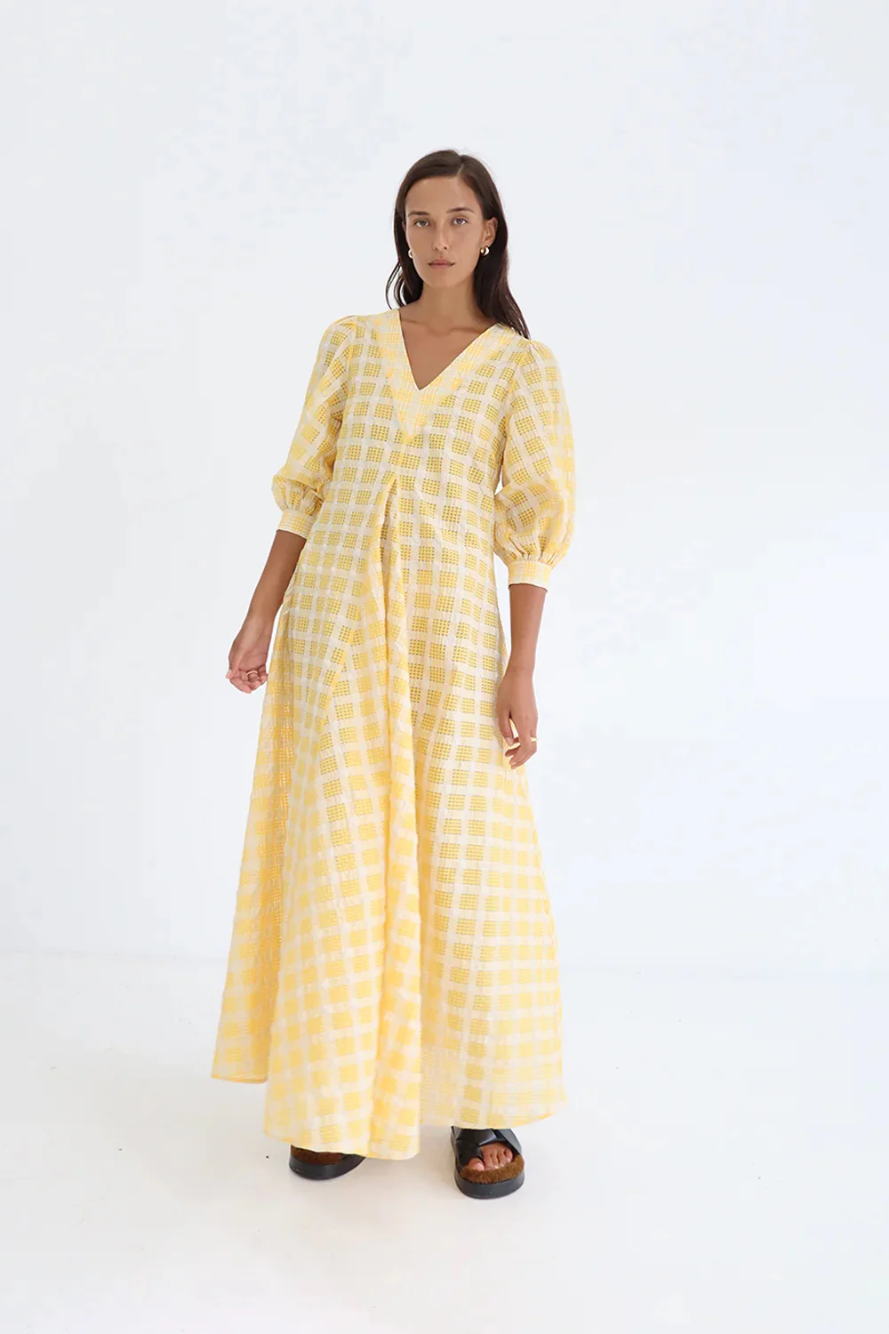 BLANCA Womens Fennie Dress Yellow - Image 3