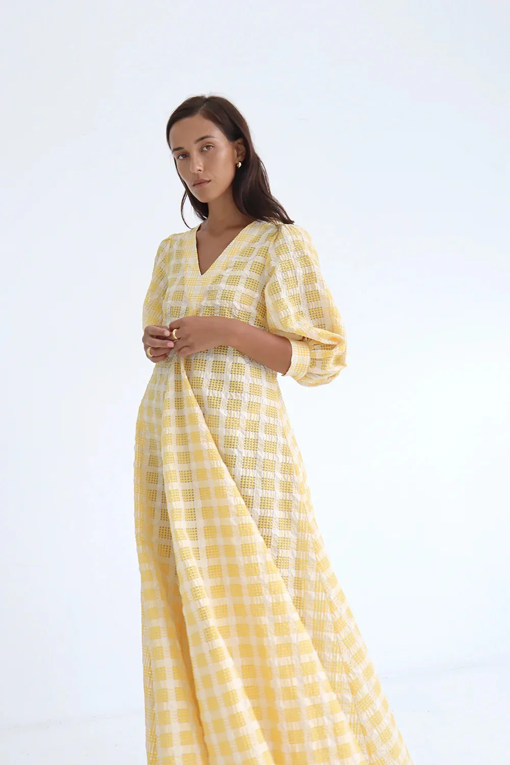 BLANCA Womens Fennie Dress Yellow - Image 4