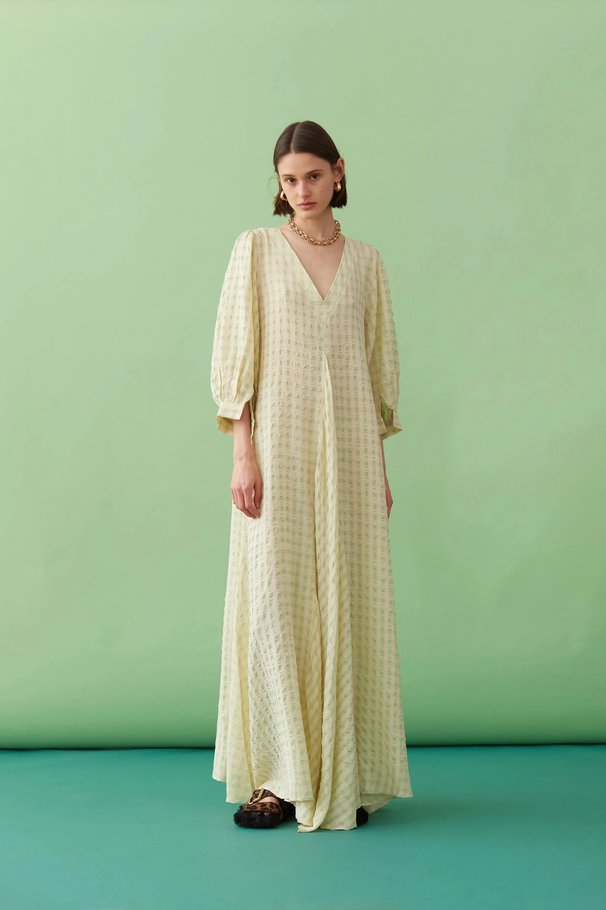 BLANCA Womens Fennie Squared Dress Khaki - Image 3