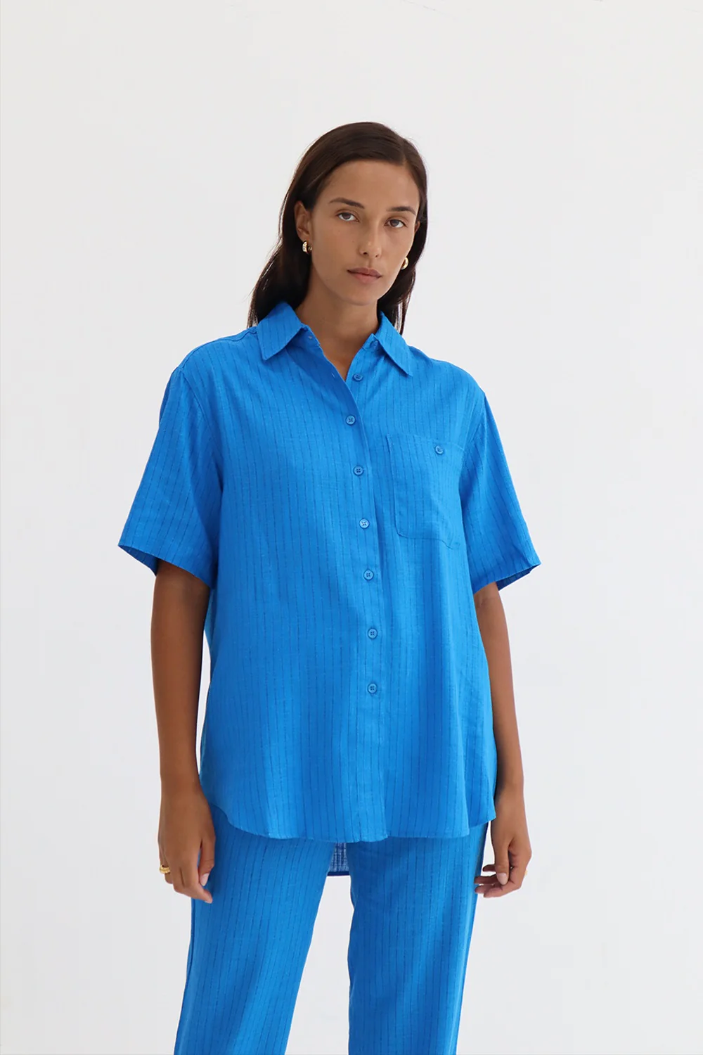 BLANCA Womens Genevieve Shirt Blue - Image 13