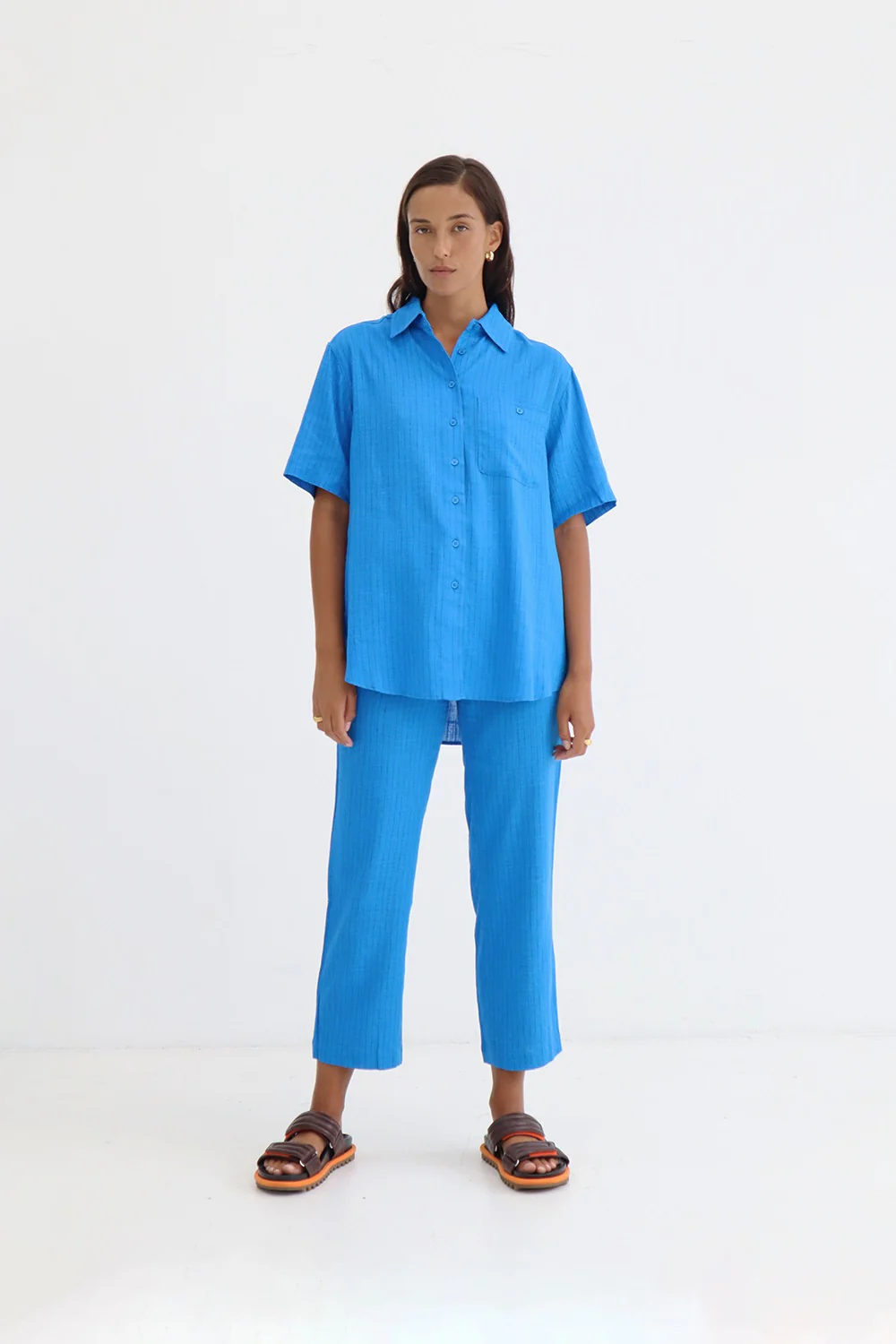 BLANCA Womens Genevieve Shirt Blue - Image 3