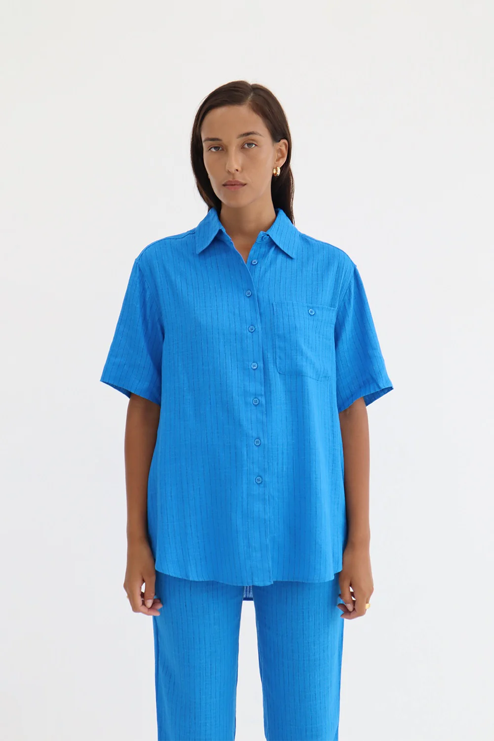 BLANCA Womens Genevieve Shirt Blue - Image 4