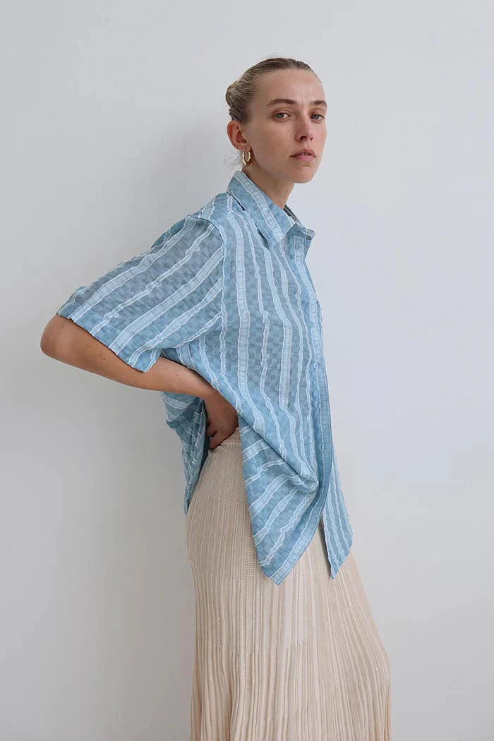 BLANCA Womens Micola Shortsleeve Shirt - Blue - Image 5