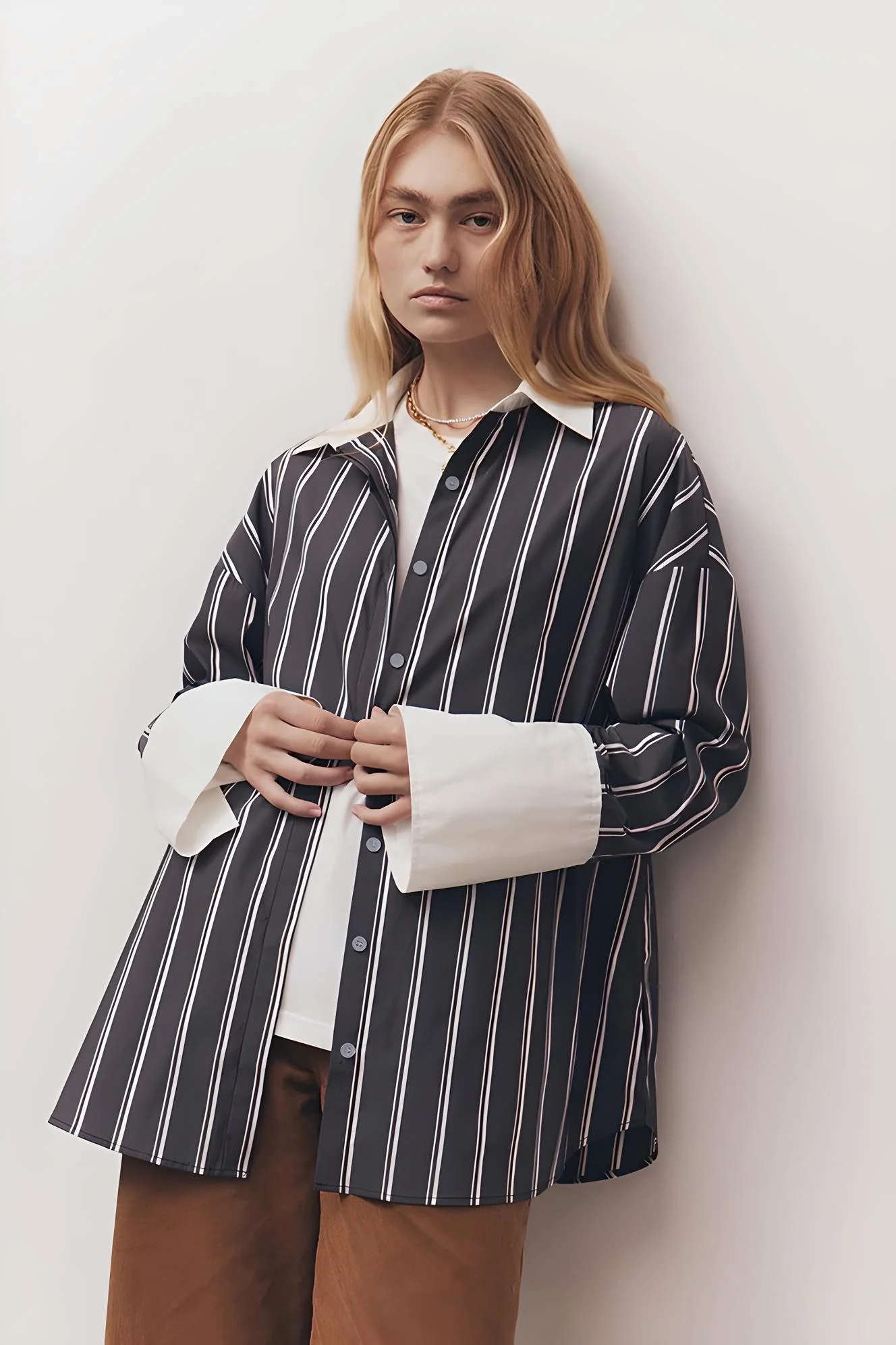 BLANCA Womens Opal Shirt - Black / White Stripe