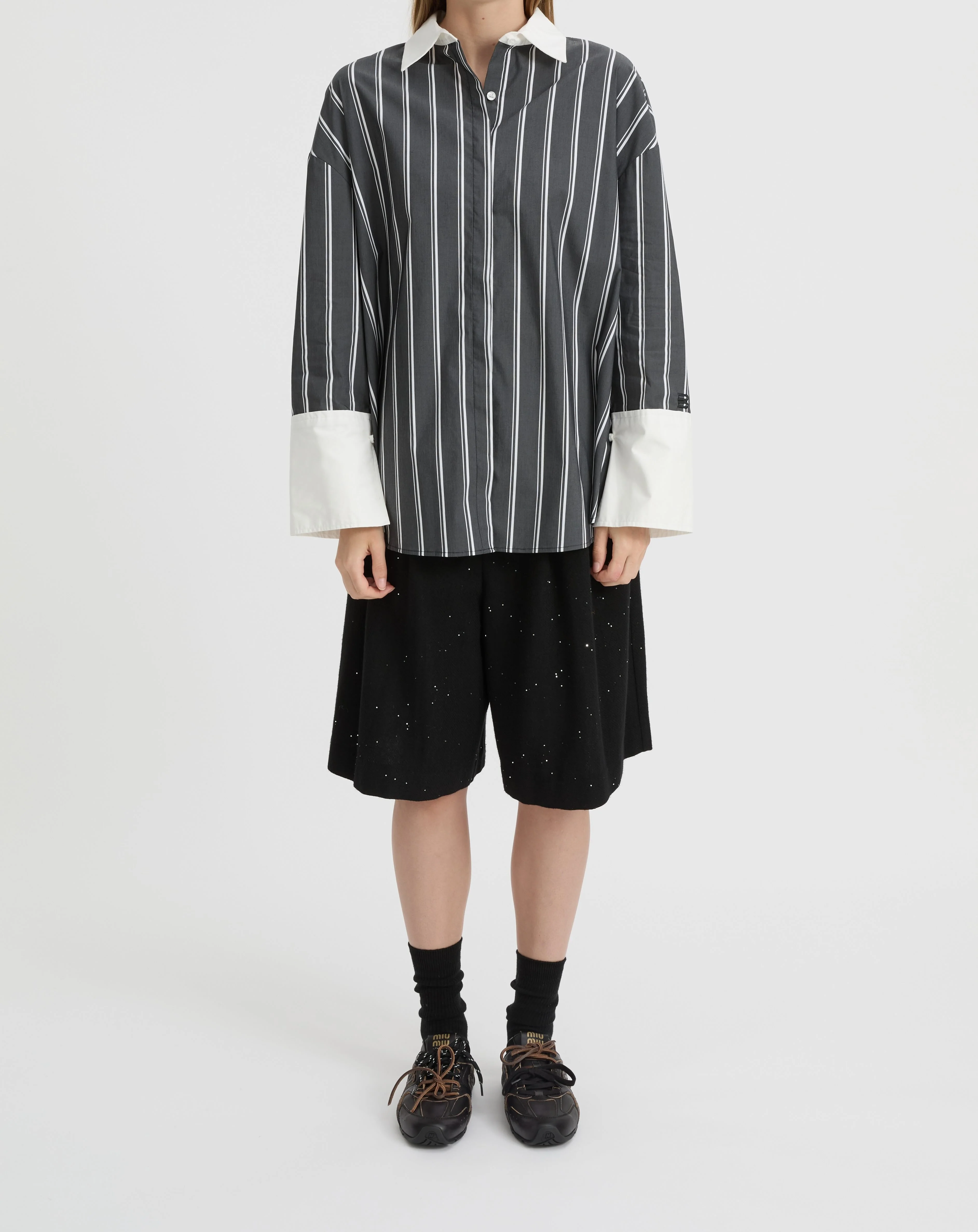 BLANCA Womens Opal Shirt - Black / White Stripe - Image 2