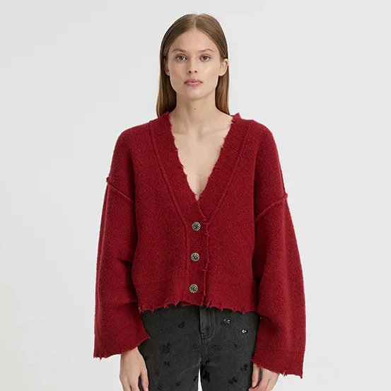 BLANCA Womens Pepa Cardigan Burgundy - Image 3