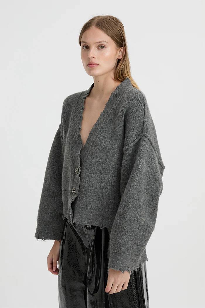BLANCA Womens Pepa Cardigan Charcoal Grey - Image 10