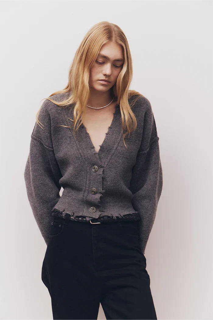 BLANCA Womens Pepa Cardigan Charcoal Grey - Image 4