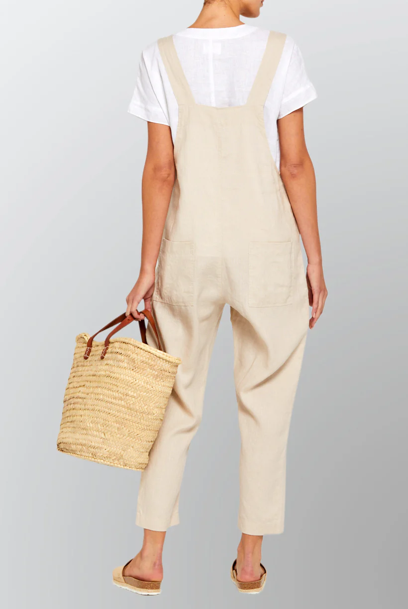 BY RIDLEY Womens Ezra Linen Jumpsuit - Ecru - Image 8