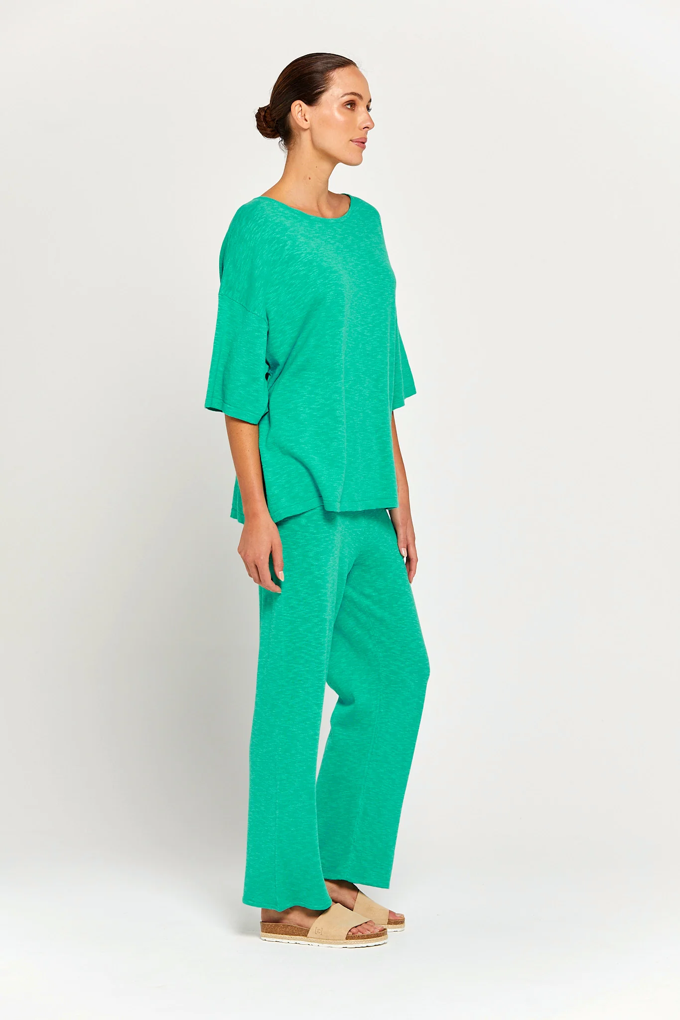 BY RIDLEY Womens Savannah Linen Top - Emerald - Image 6