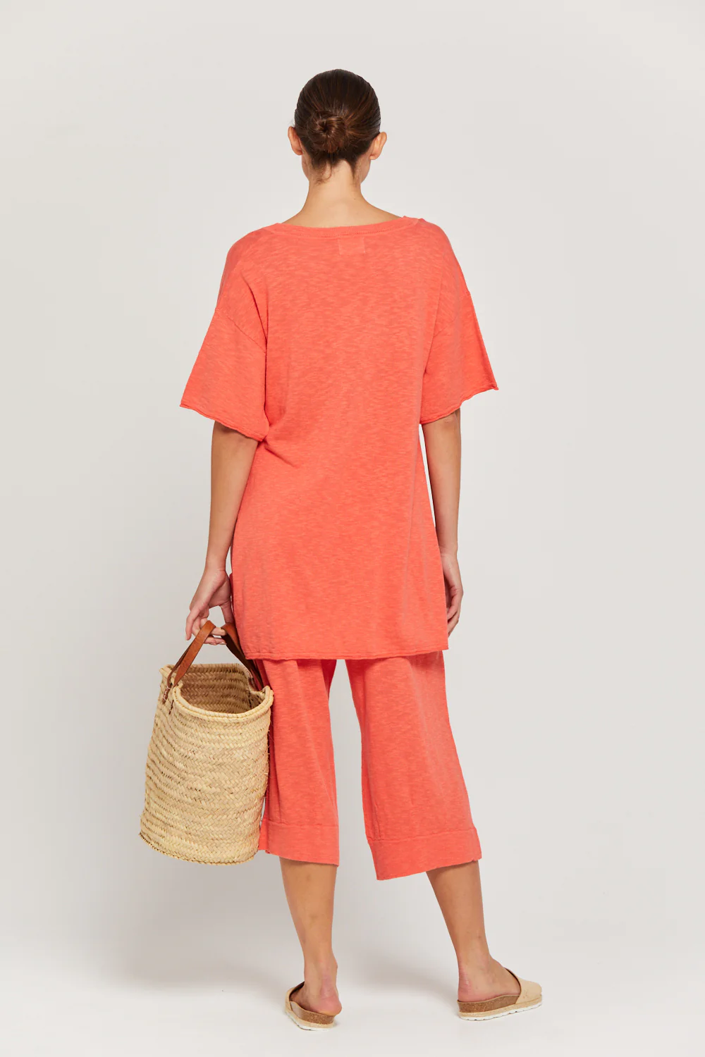 BY RIDLEY Womens Teresa Linen Top - Coral - Image 8