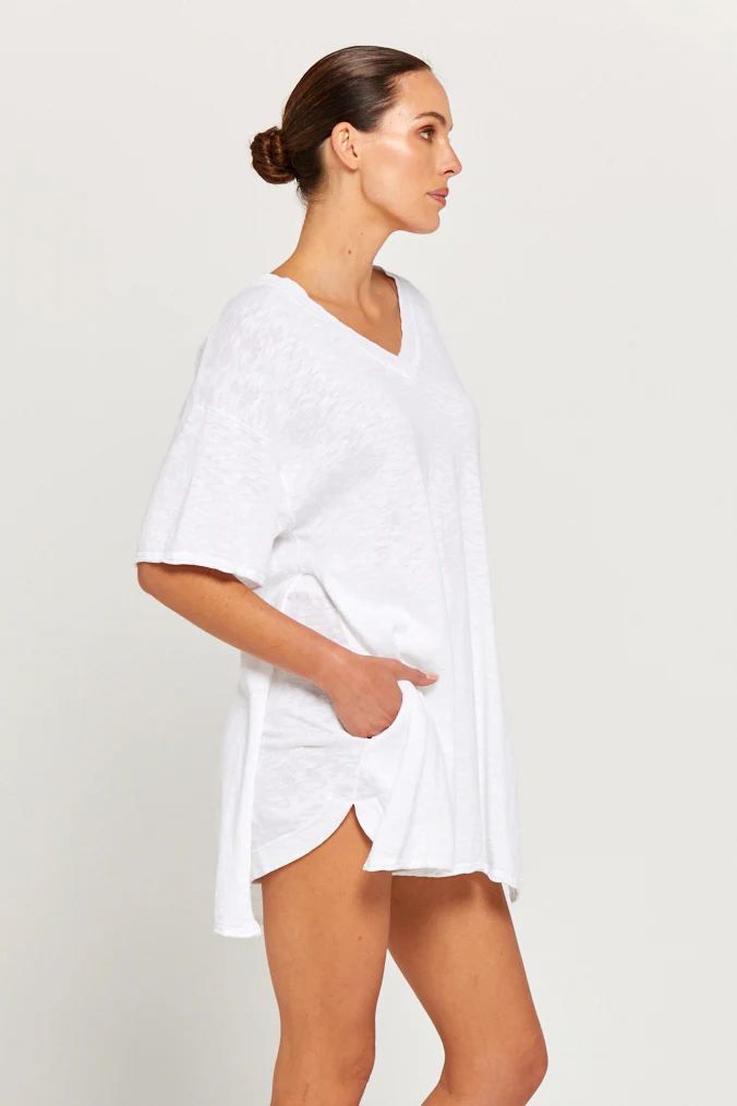 BY RIDLEY Womens Teresa Linen Top - White - Image 5