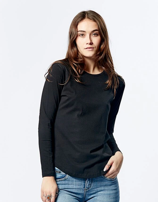 Casa Amuk WOMENS LONG SLEEVE SADDLE HEM TEE BLACK - Image 10