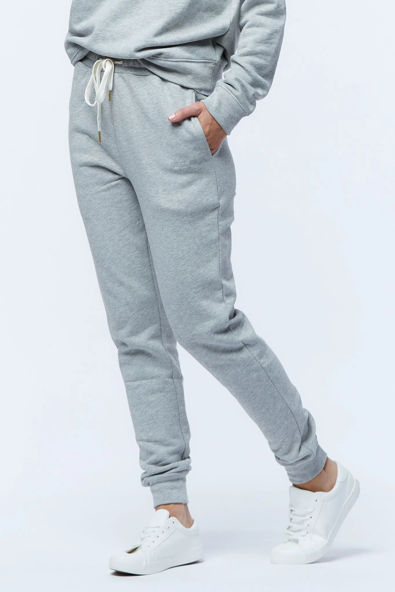 Casa Amuk WOMENS SLIM JOGGER PANT- GREY MARLE - Image 4
