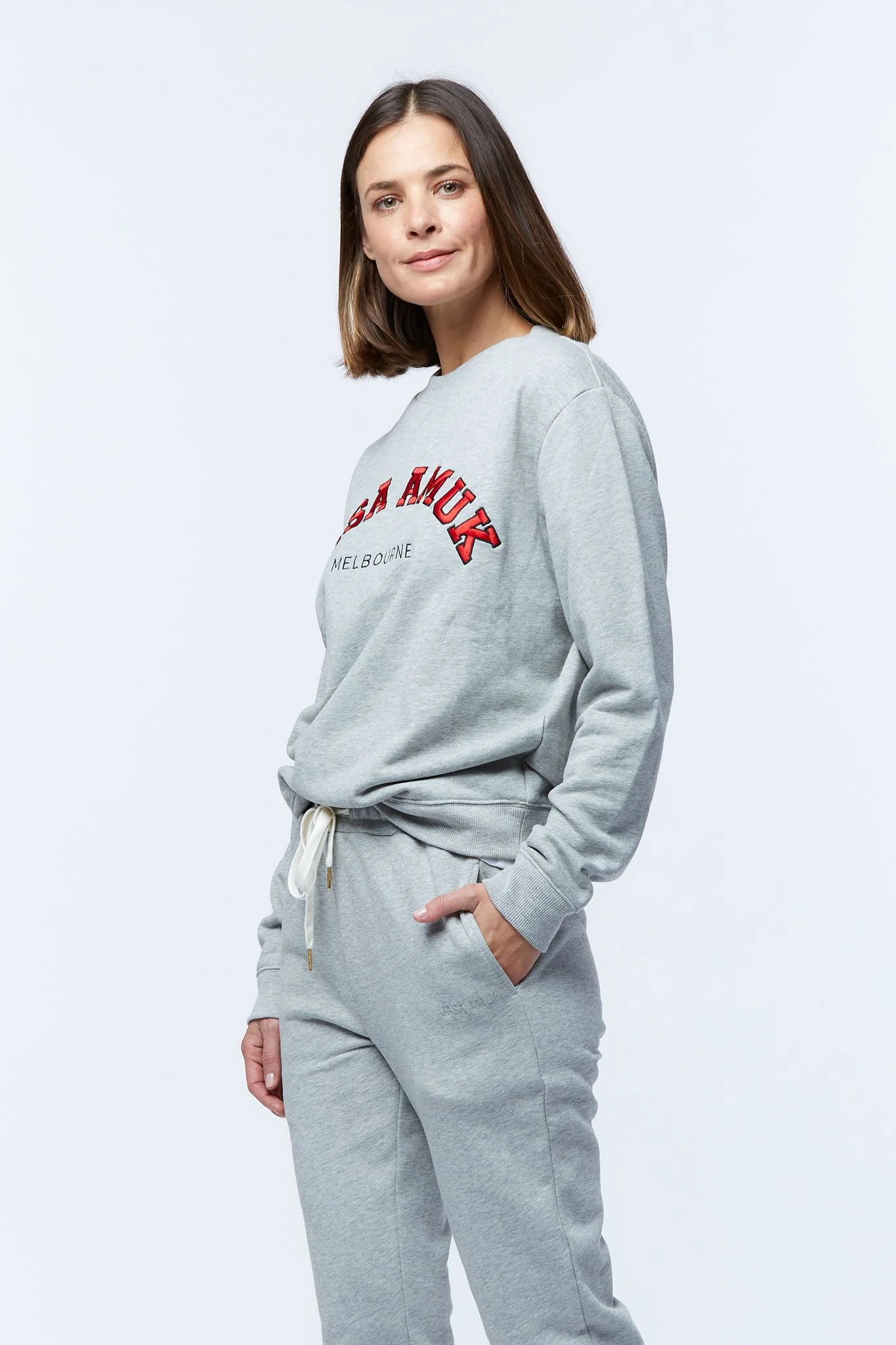 Casa Amuk WOMENS VARSITY SWEAT - GREY MARLE - Image 6