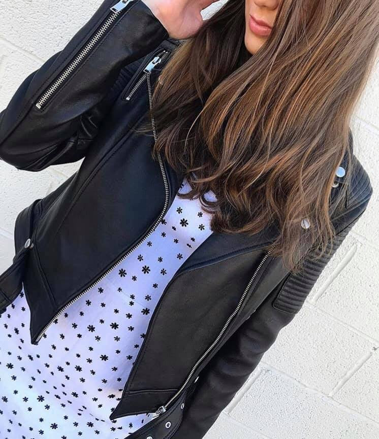 Dea The Label WOMENS  REVENGE LEATHER BIKER JACKET - Image 5