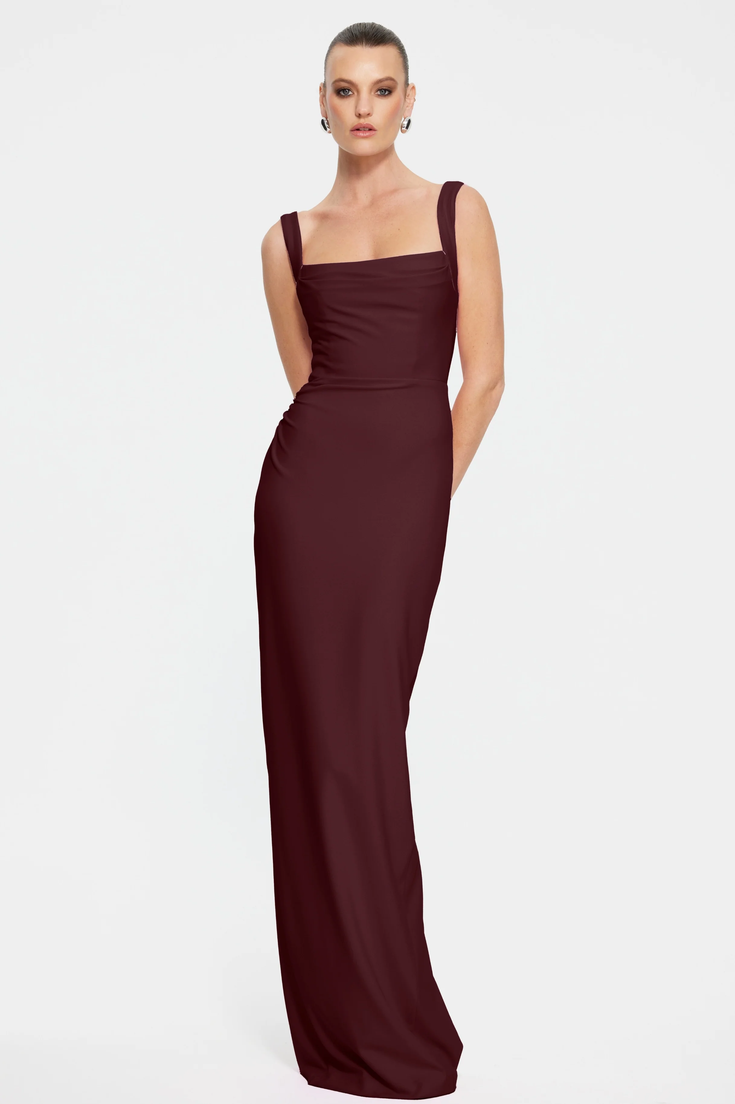 EFFIE KATS Marbella Gown Wine – Formal Evening Dress Black Tie