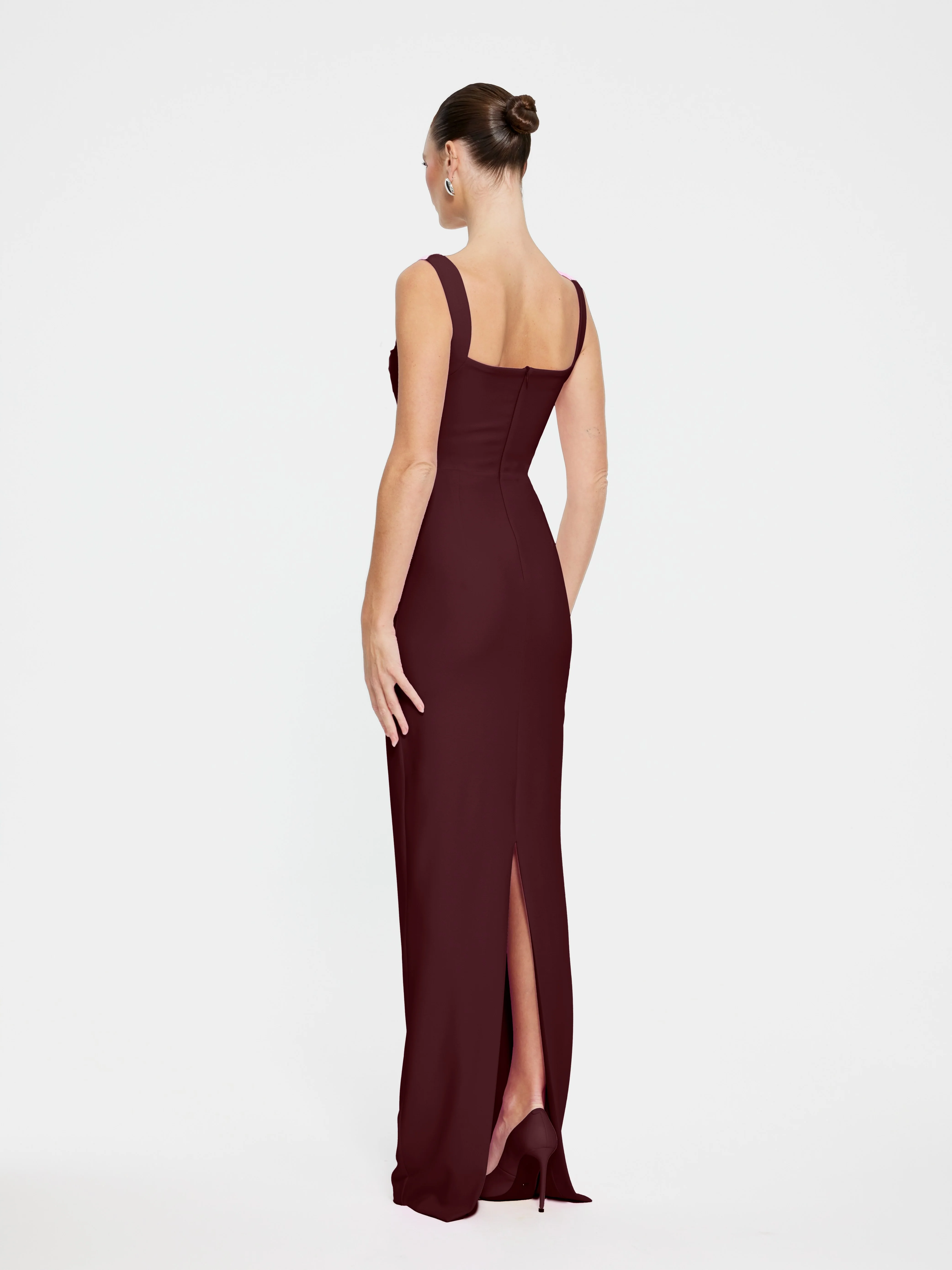 EFFIE KATS Marbella Gown Wine – Formal Evening Dress Black Tie - Image 3