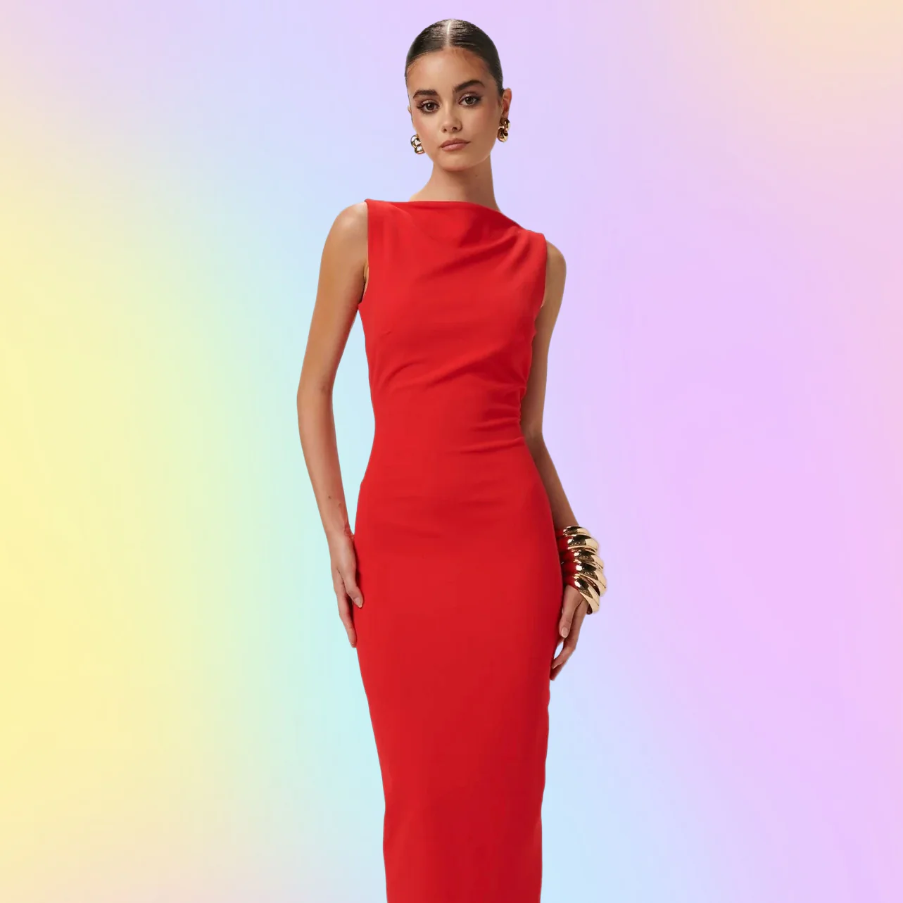 Effie Kats Verona Gown Cherry Red – Formal Evening Dress Wedding Guest - Image 2