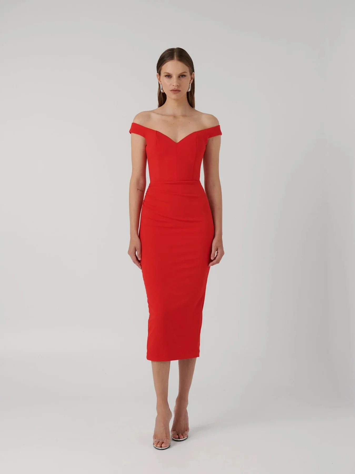 EFFIE KATS Womens AAMI Midi Dress - Red - Image 5