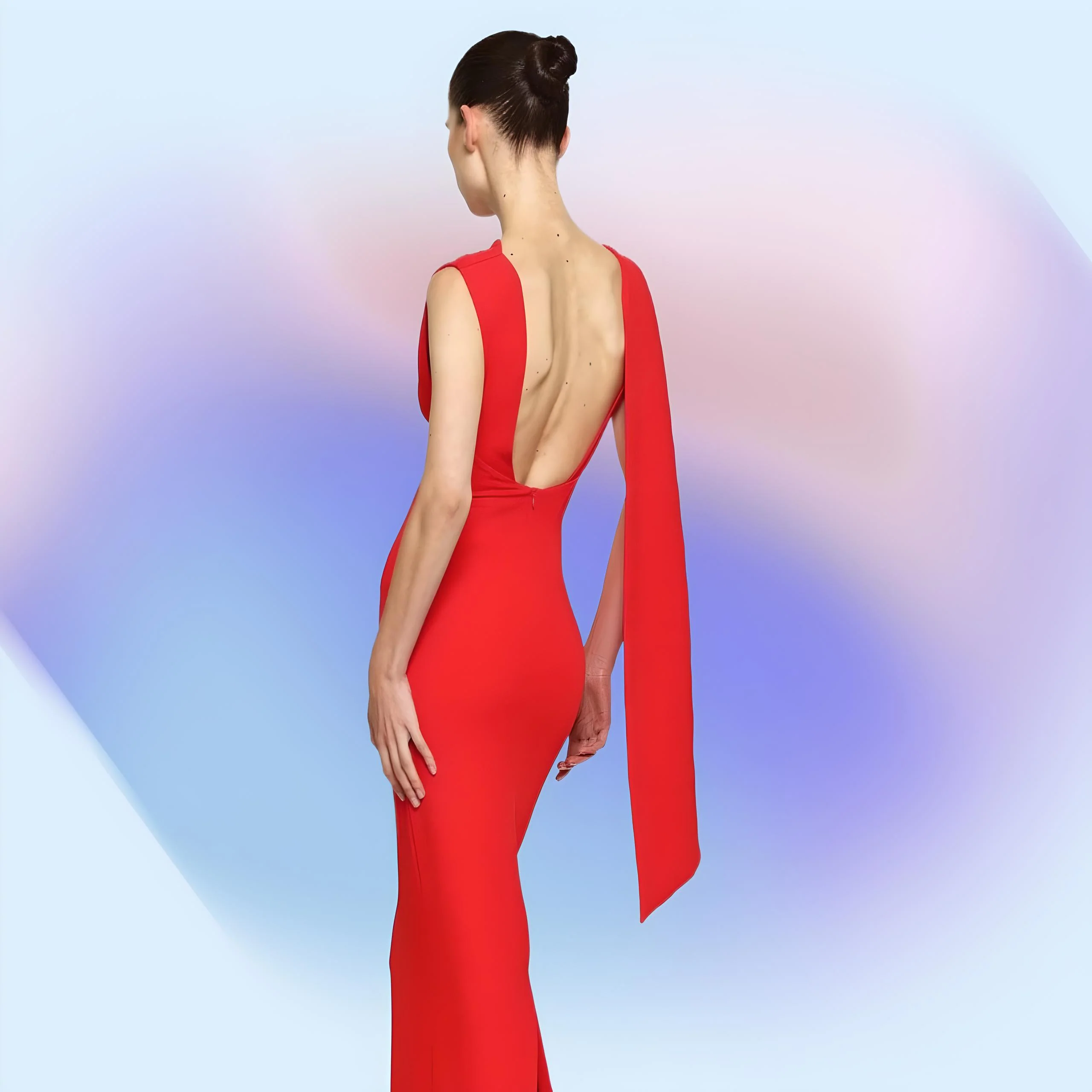 EFFIE KATS Womens Audrey Gown - Cherry Red - Image 2
