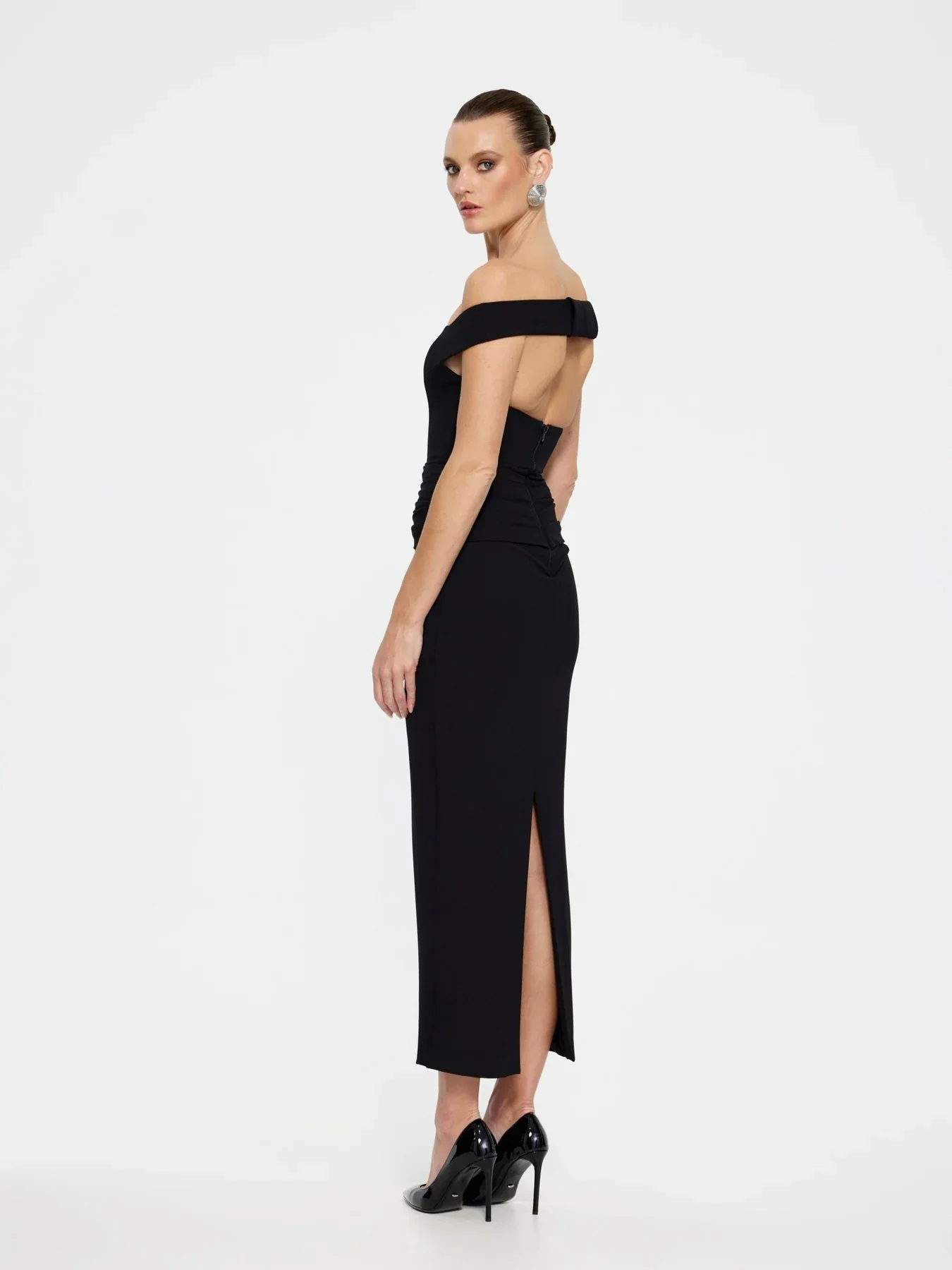 EFFIE KATS Womens Malena Midi Dress - Black - Image 2