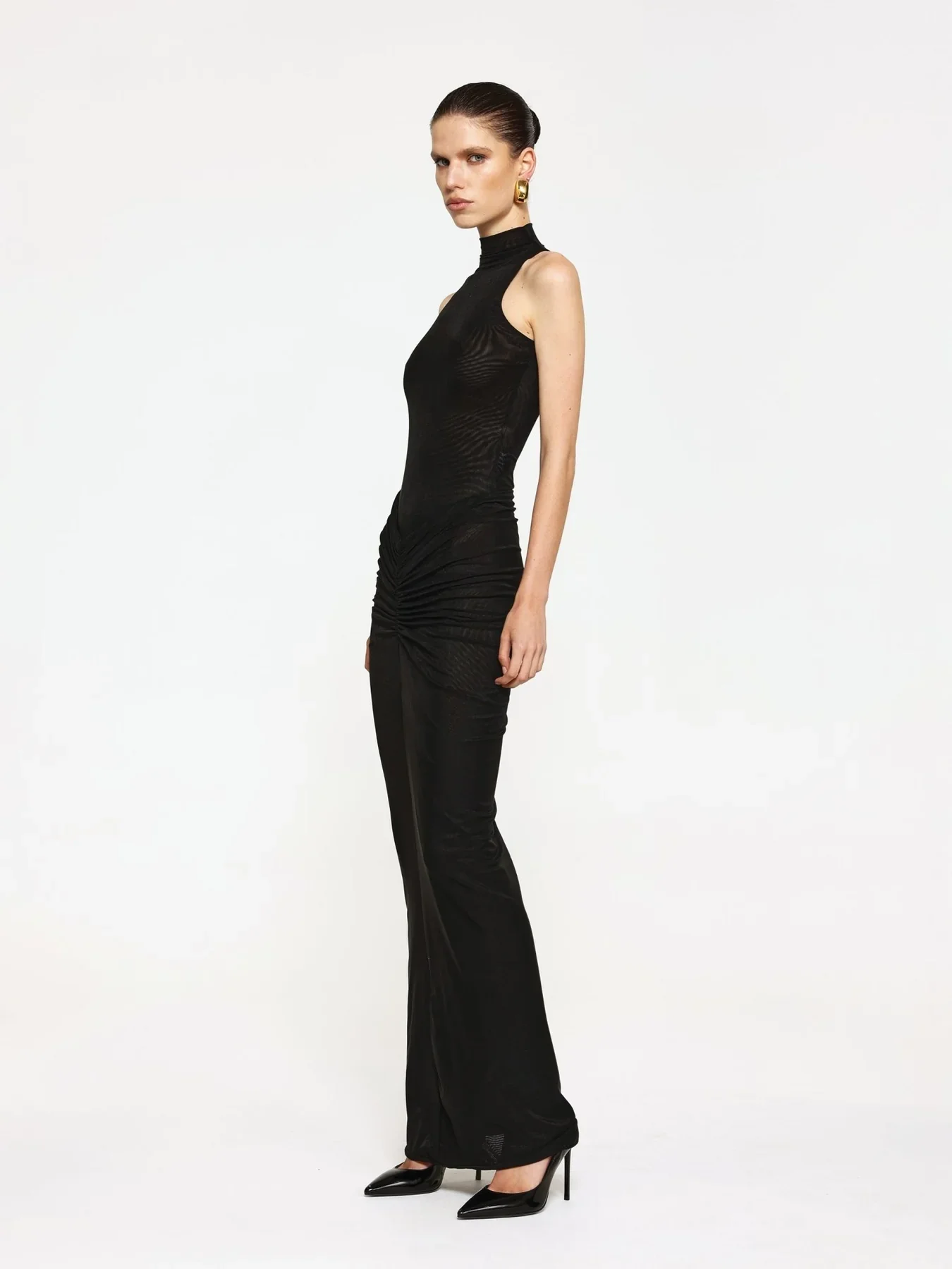 EFFIE KATS Womens Pilar Mesh Maxi Skirt - Black - Image 2