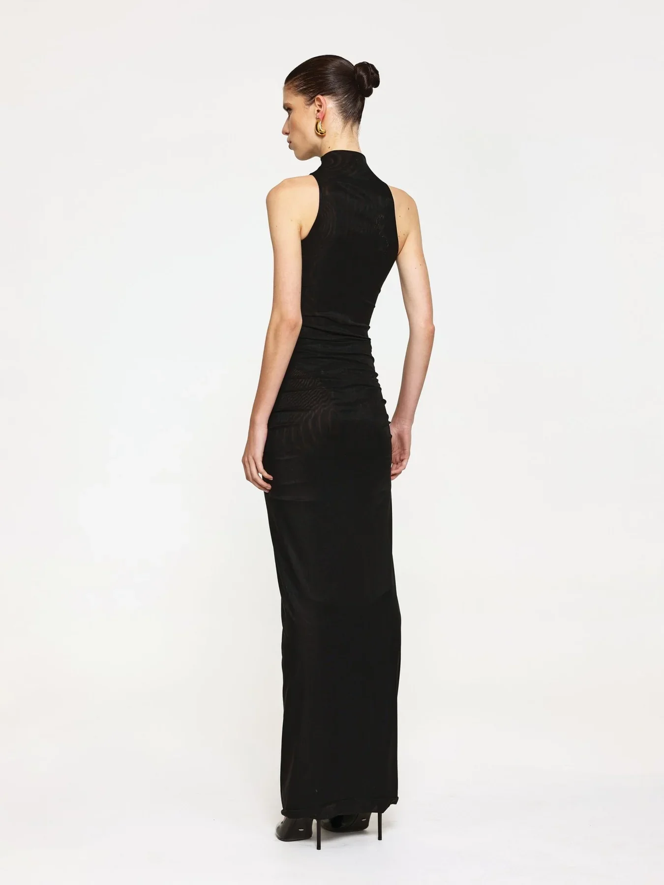 EFFIE KATS Womens Pilar Mesh Maxi Skirt - Black - Image 3