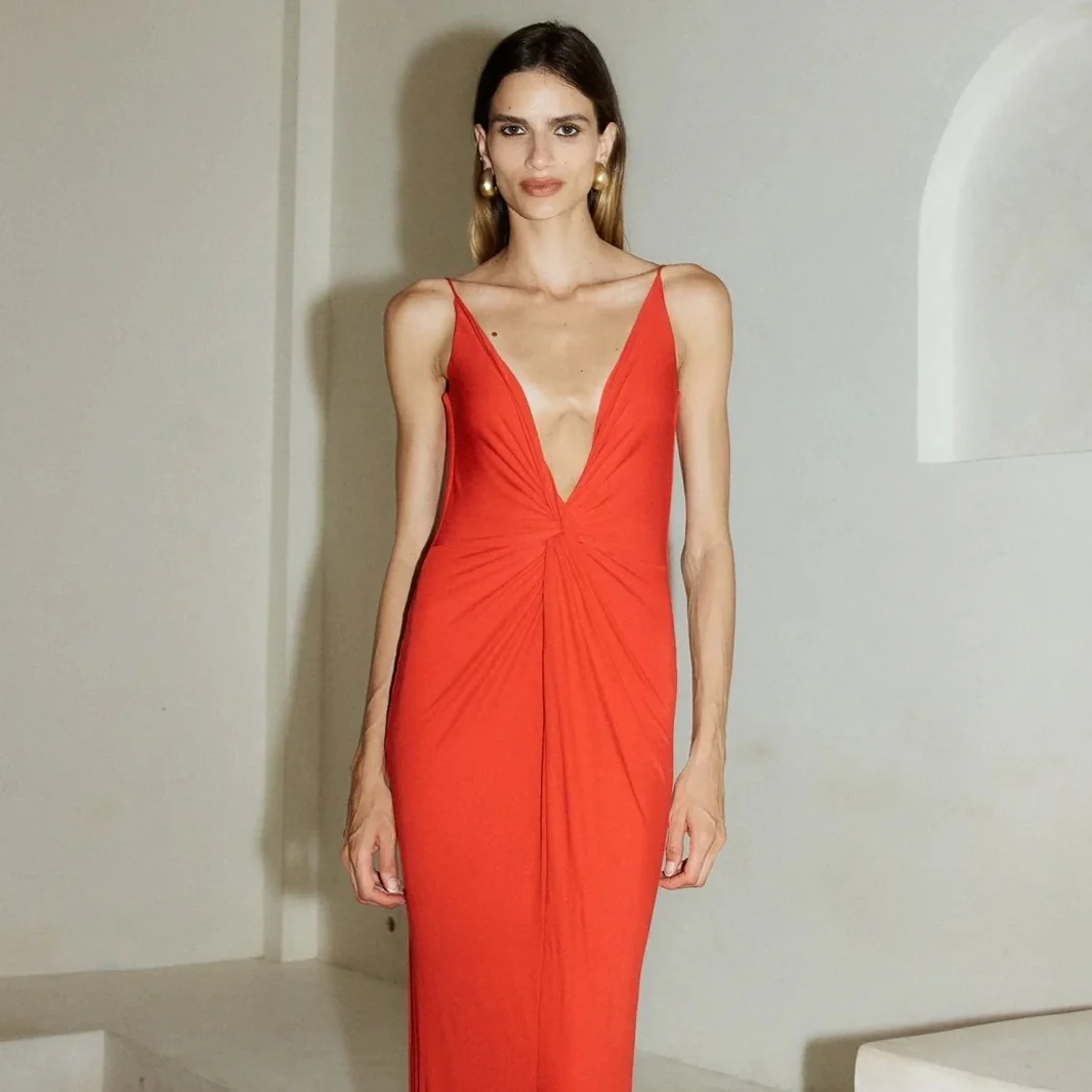 EFFIE KATS Womens Rosie Maxi Dress - Red - Image 4