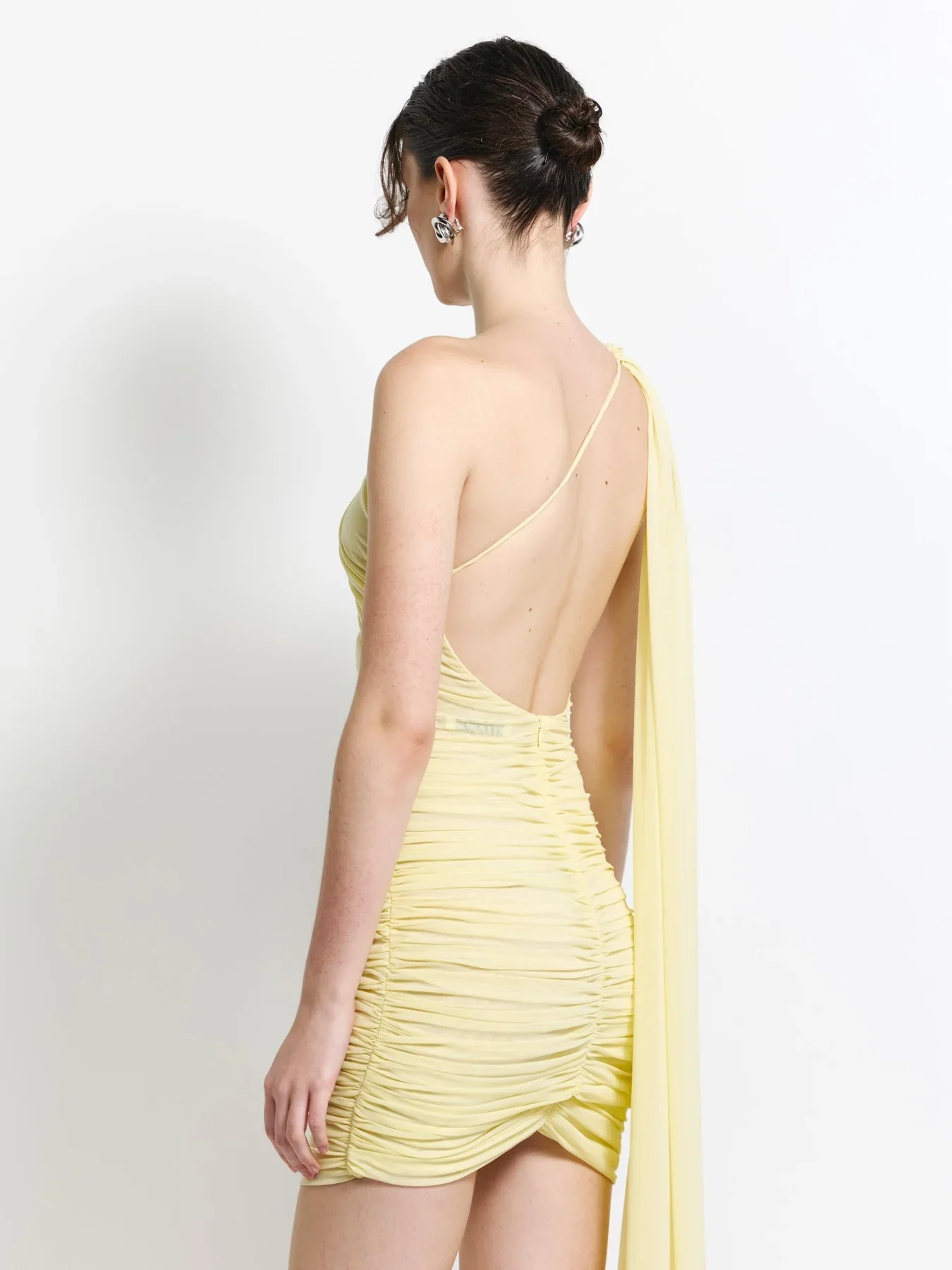 EFFIE KATS Womens Sabine Mini Dress in Lemon - Image 3