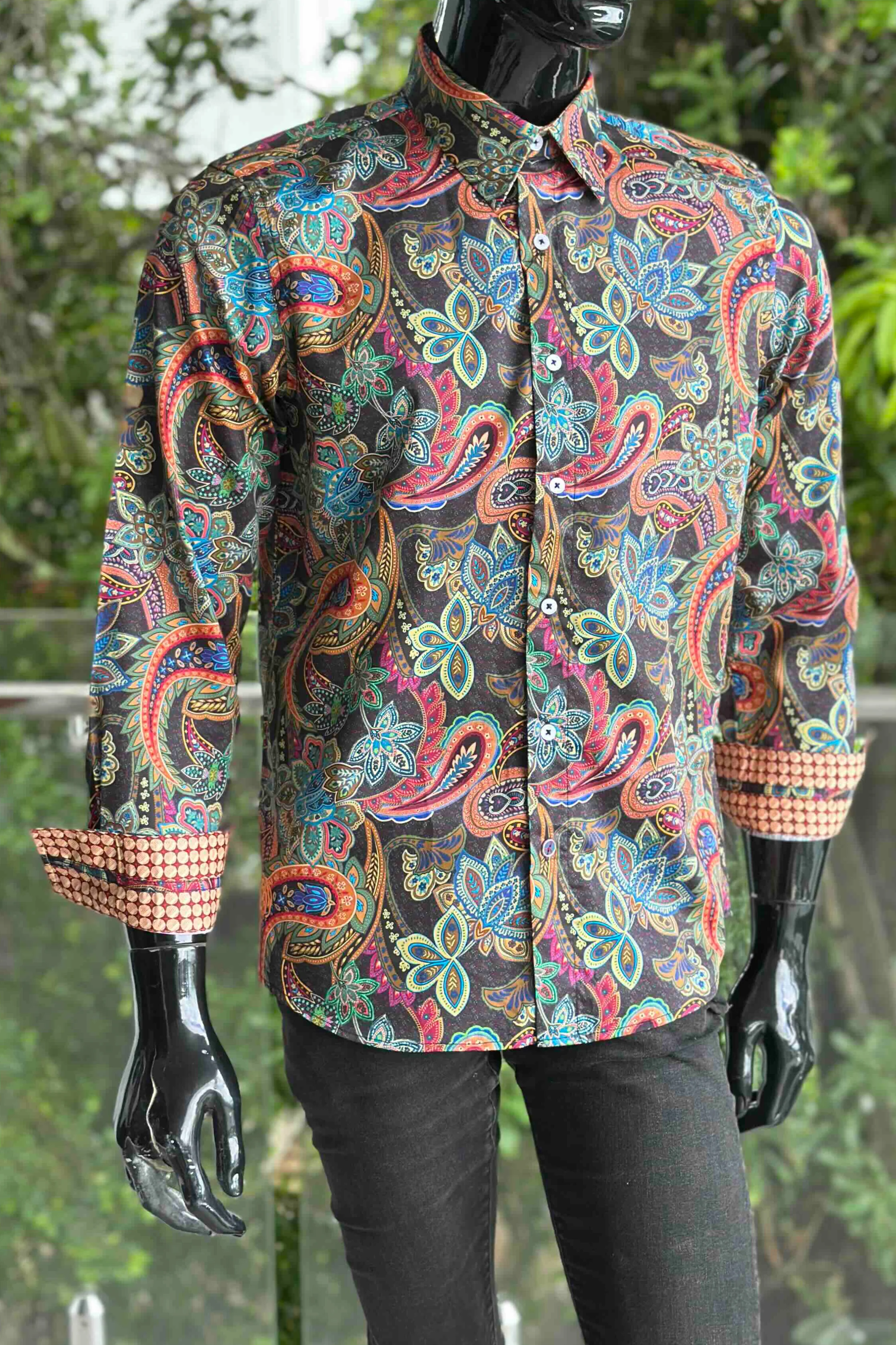 ENGLISH LAUNDRY Mens Burnley Long Sleeve Shirt in Black - Image 6