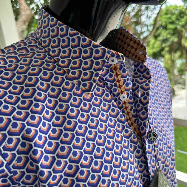 ENGLISH LAUNDRY Mens Leeds Long Sleeve Shirt in Lilac - Image 7