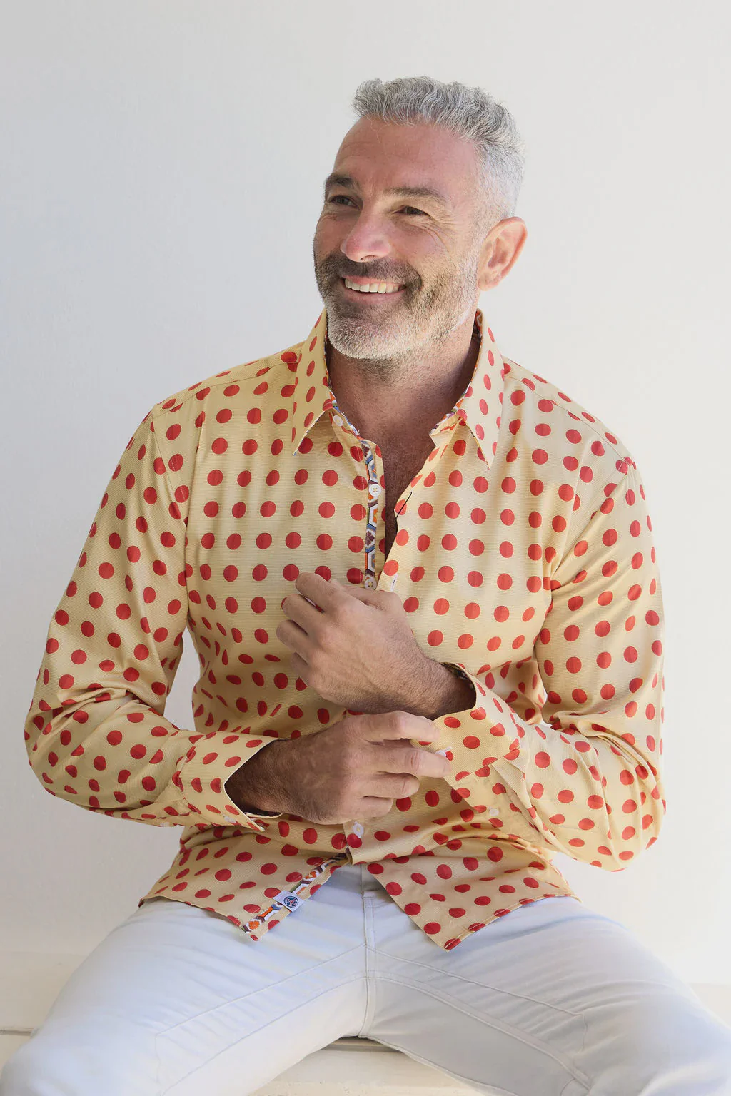 ENGLISH LAUNDRY Mens Luton Long Sleeve Shirt in Amber