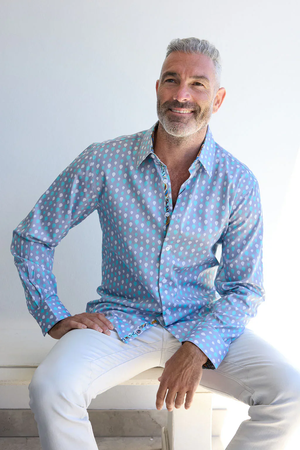 ENGLISH LAUNDRY Mens Norwich Long Sleeve Shirt in Mist