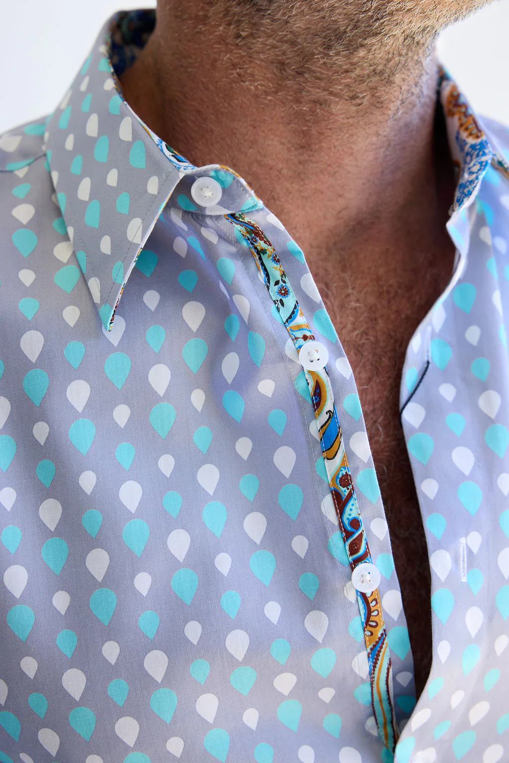 ENGLISH LAUNDRY Mens Norwich Long Sleeve Shirt in Mist - Image 3