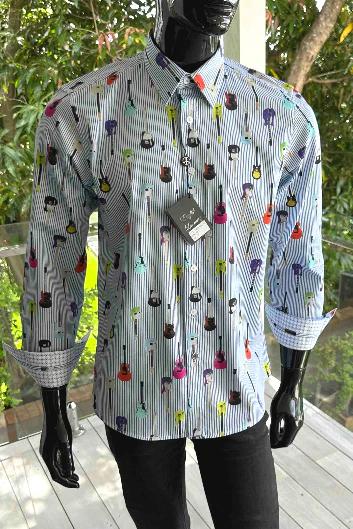 ENGLISH LAUNDRY Mens Sunderland Long Sleeve Shirt in Sky - Image 3