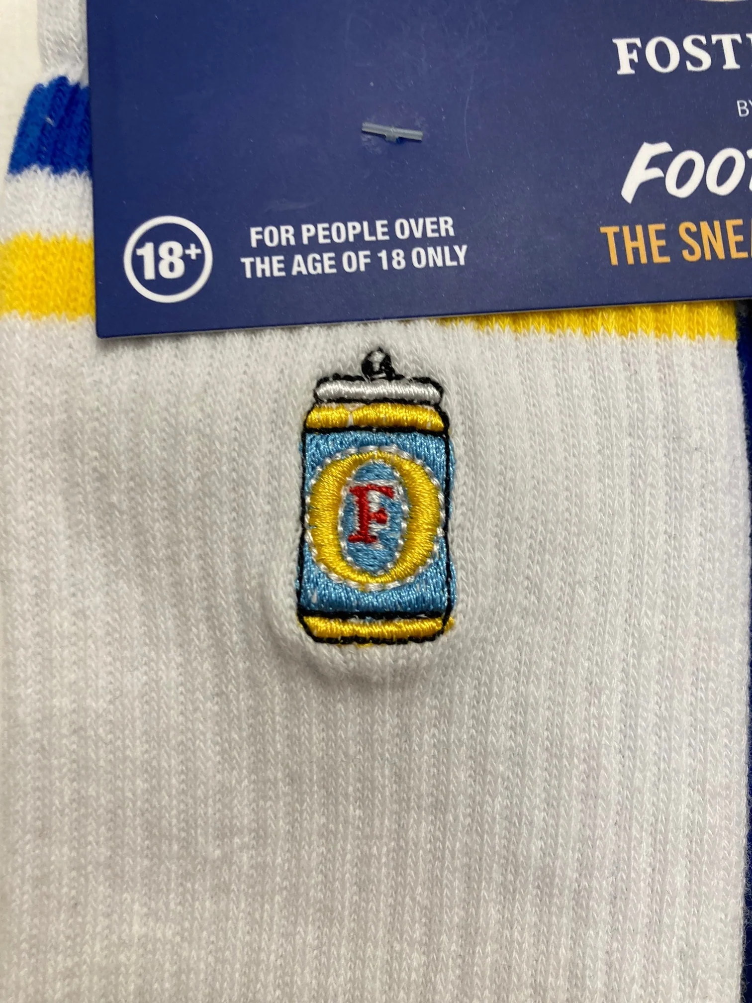 FOOT-ies Fosters CUB Icons Embroidery Crew Socks 2-Pack  - Blue and White - Image 2