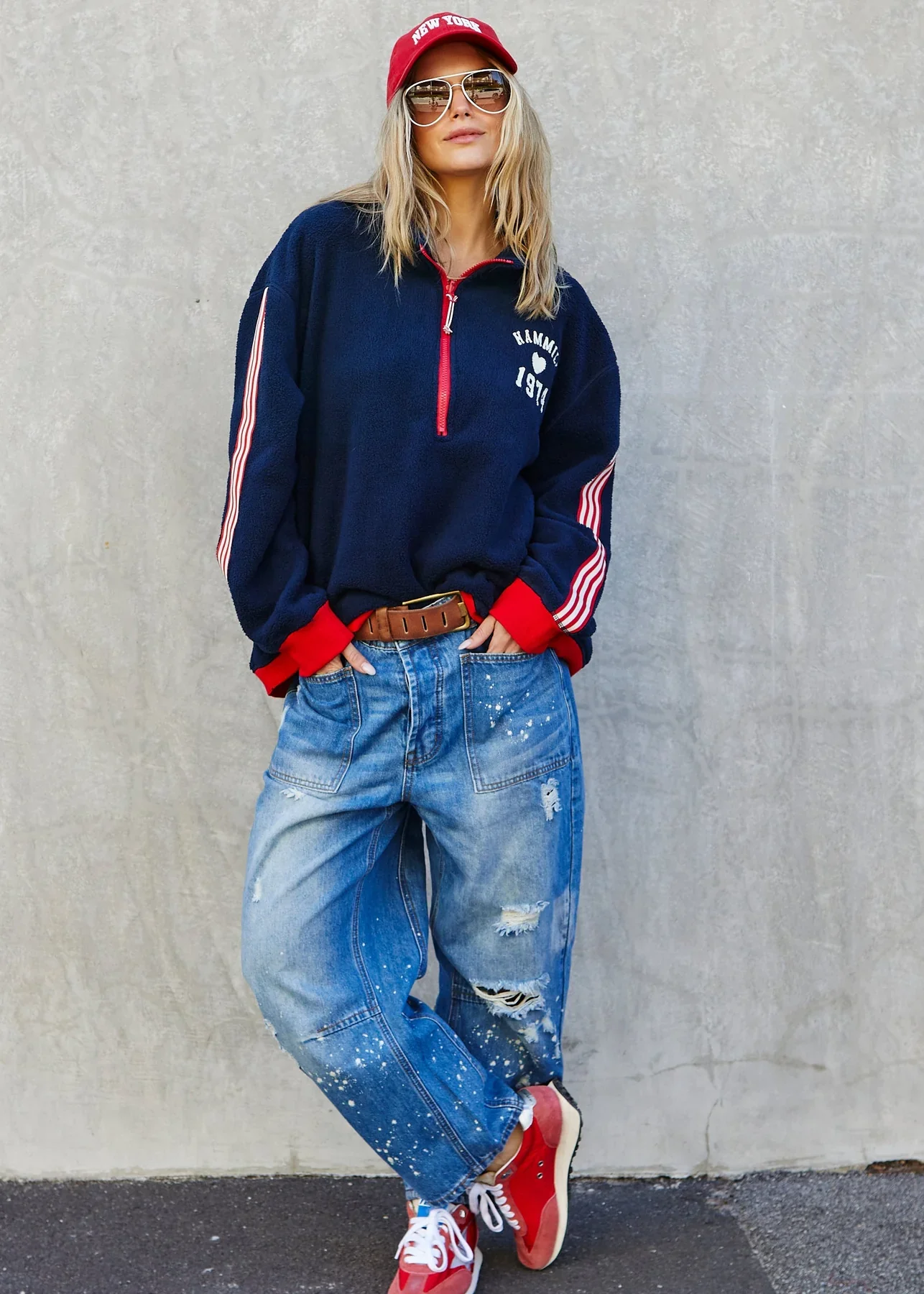 HAMMILL & CO Womens 1974 Polar Sweat in Navy - Image 3