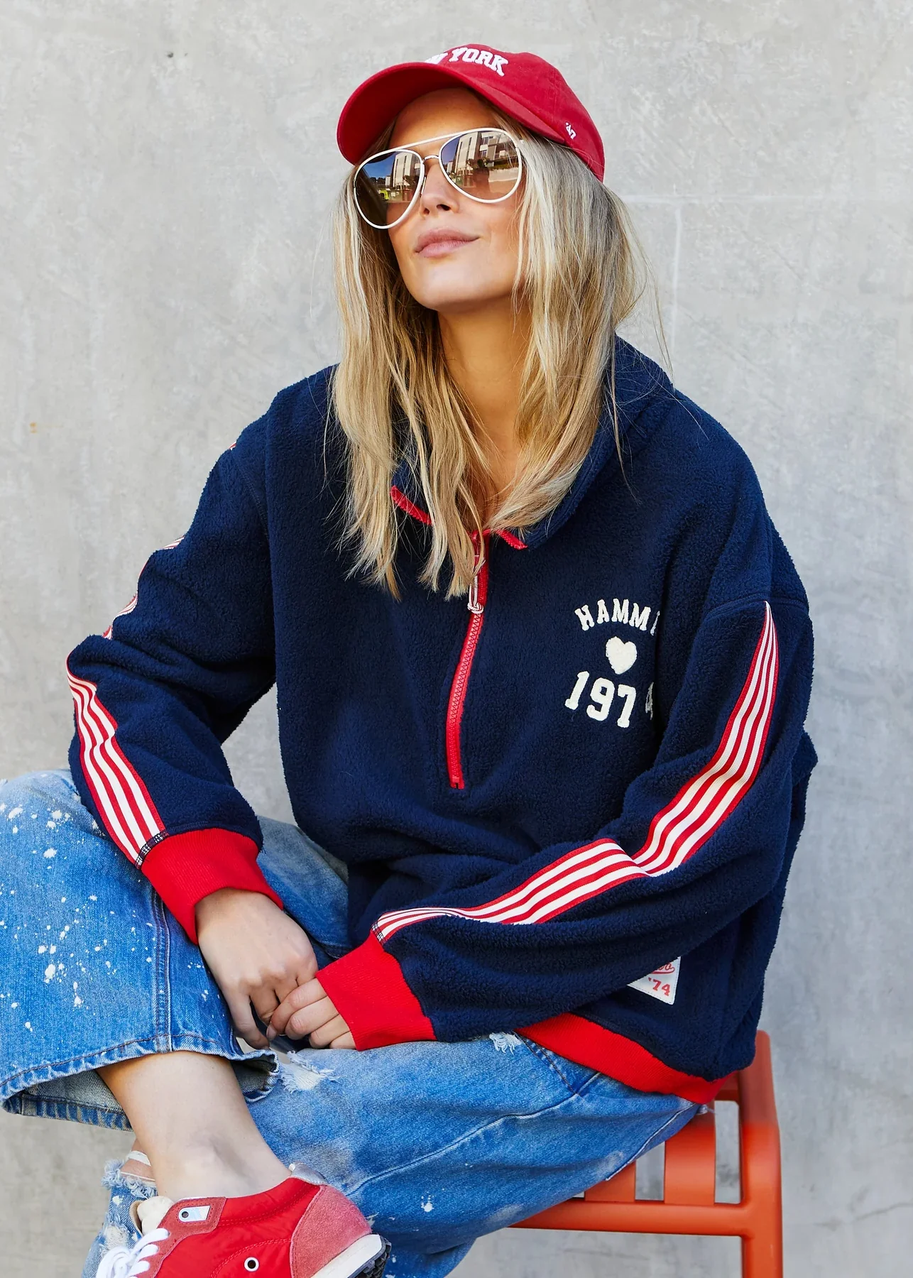 HAMMILL & CO Womens 1974 Polar Sweat in Navy - Image 9