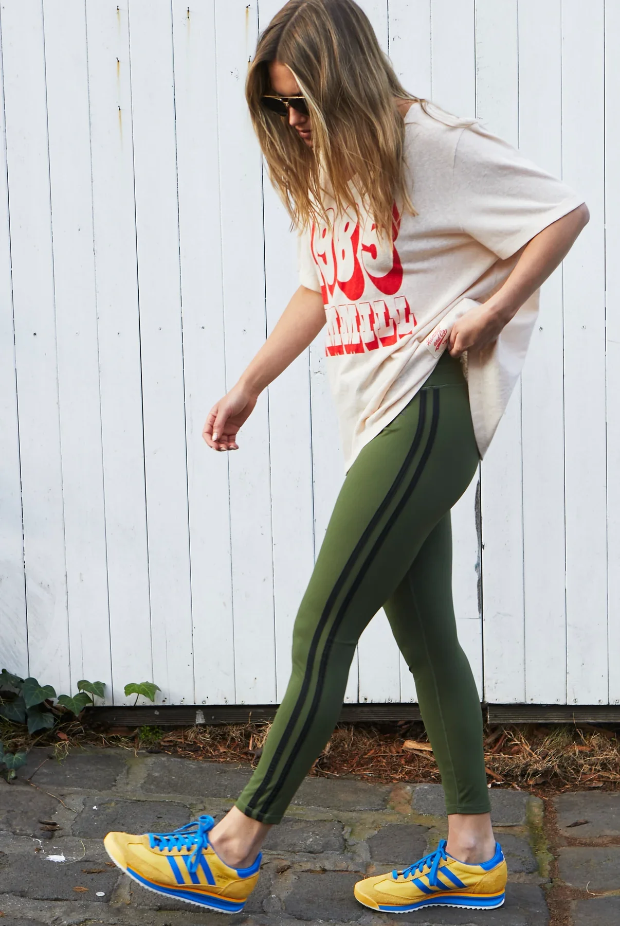 HAMMILL & Co Womens 1985 Hammill Logo V Neck Tee in Natural - Image 4