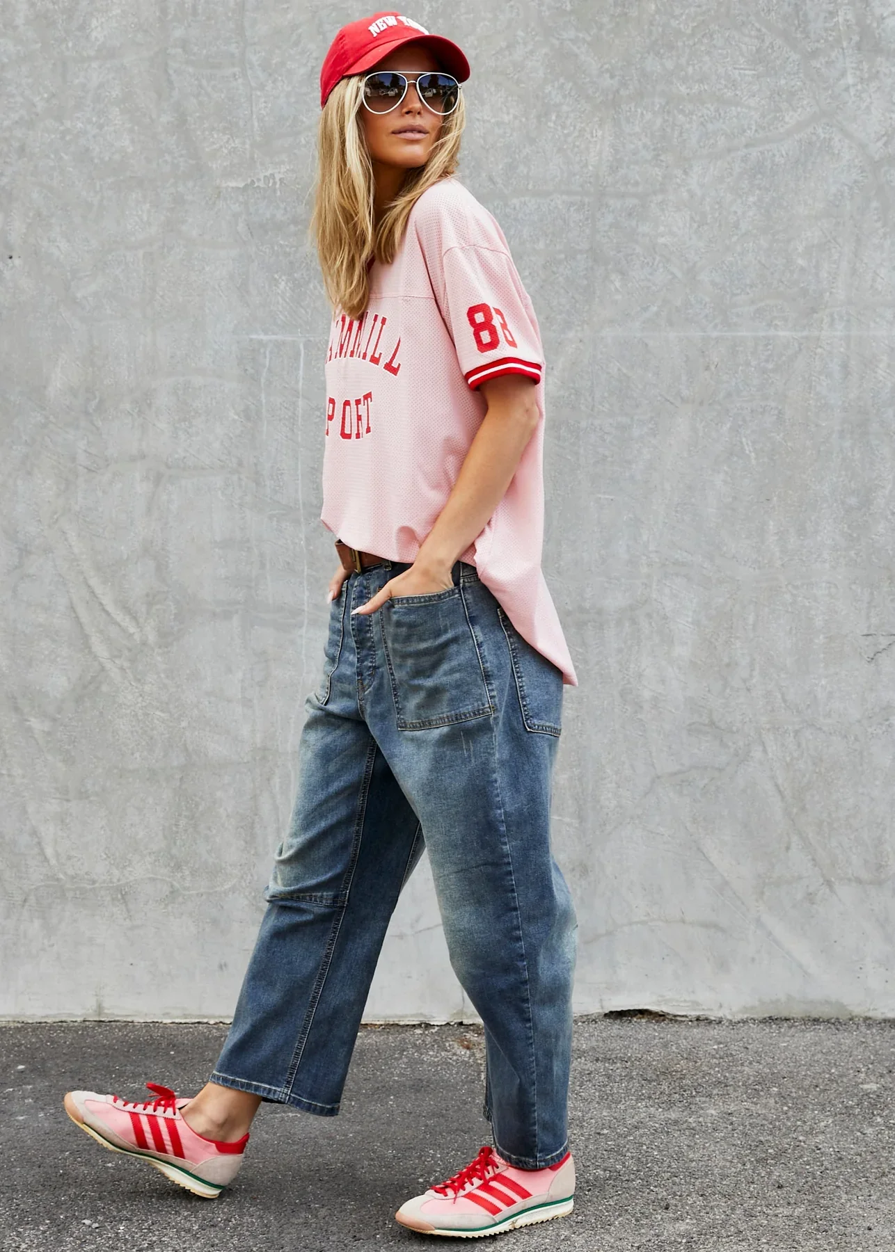 HAMMILL & Co Womens 74 Retro Mesh Tee in Pink - Image 8