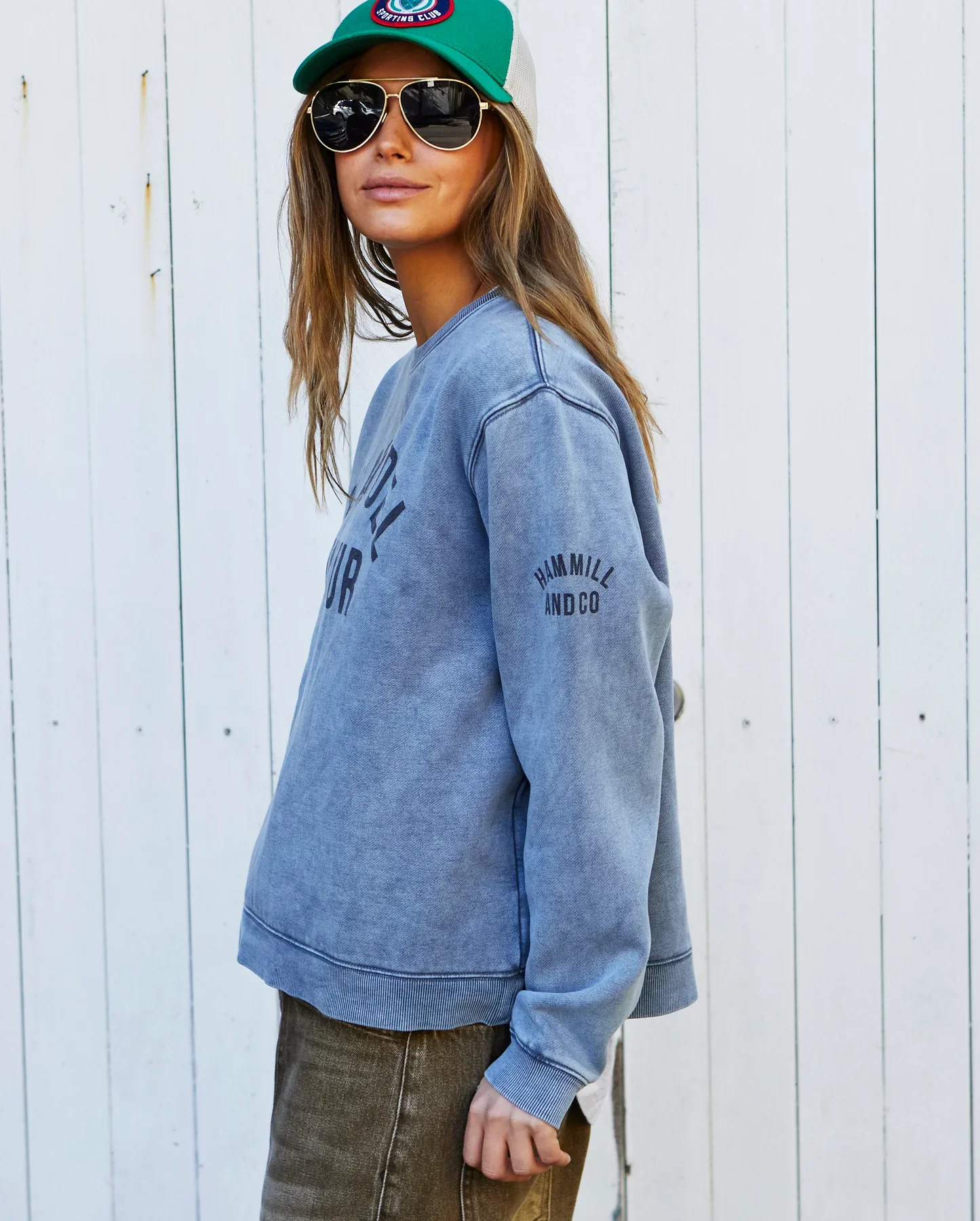 HAMMILL & CO Womens Faded Grey Playa Del Amour Sweat - Image 6