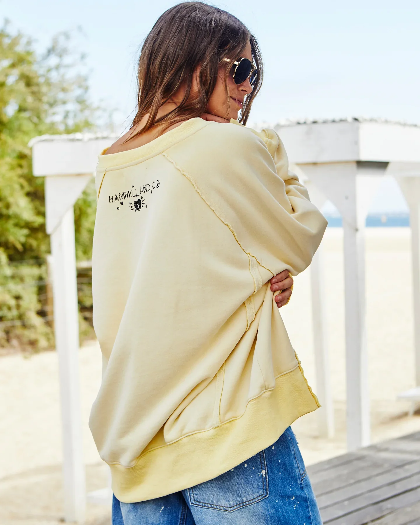 HAMMILL & CO Womens Mexican Fiesta Sweat - Vintage Lemon - Image 5