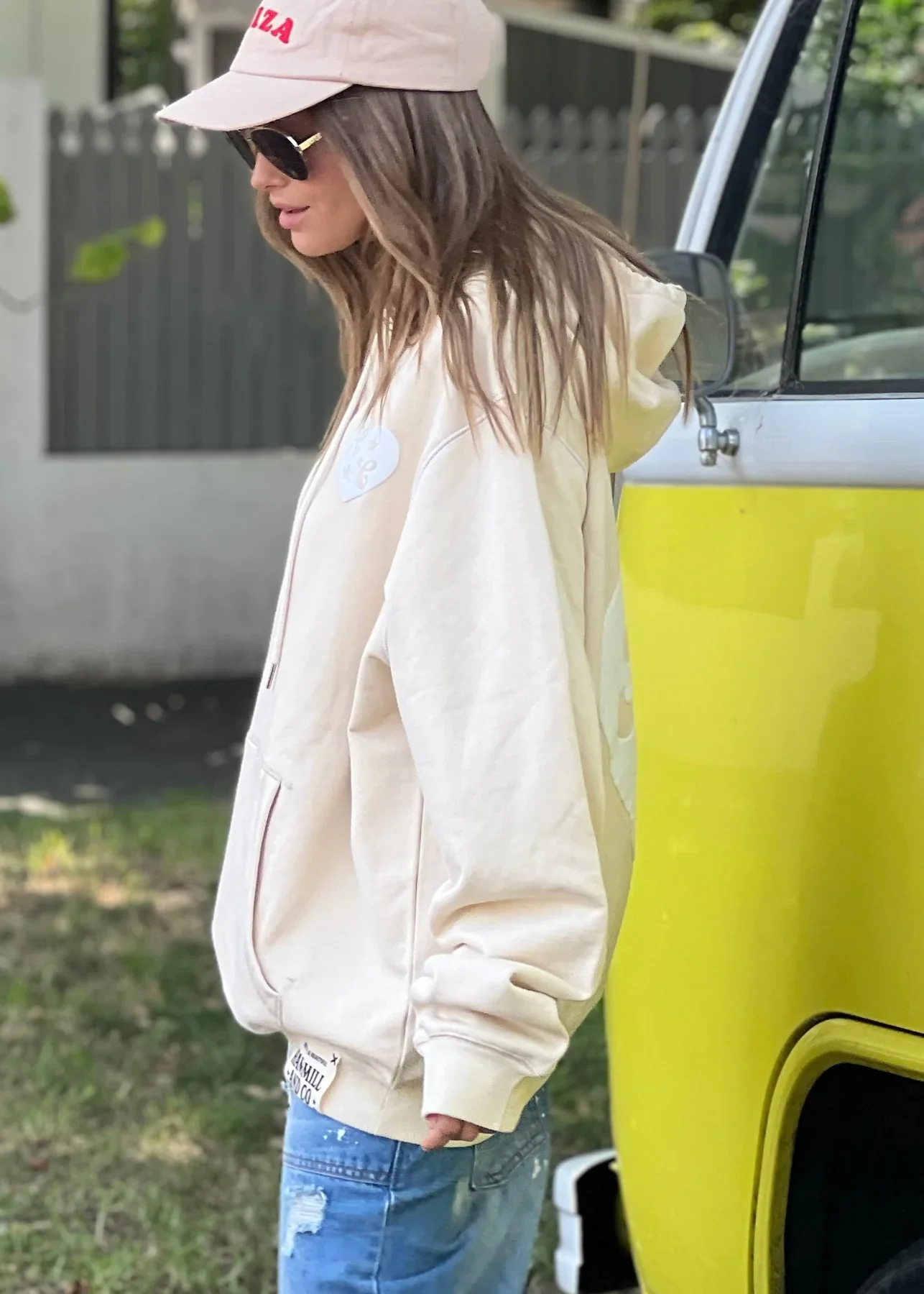 HAMMILL & CO Womens My Boyfriends Oversized Hoodie - Natural - Image 10