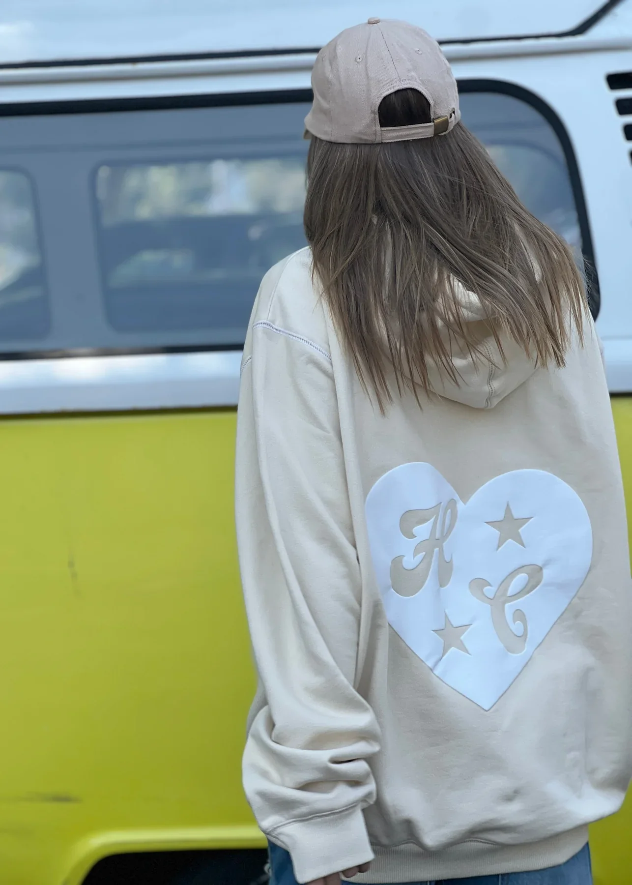HAMMILL & CO Womens My Boyfriends Oversized Hoodie - Natural - Image 4